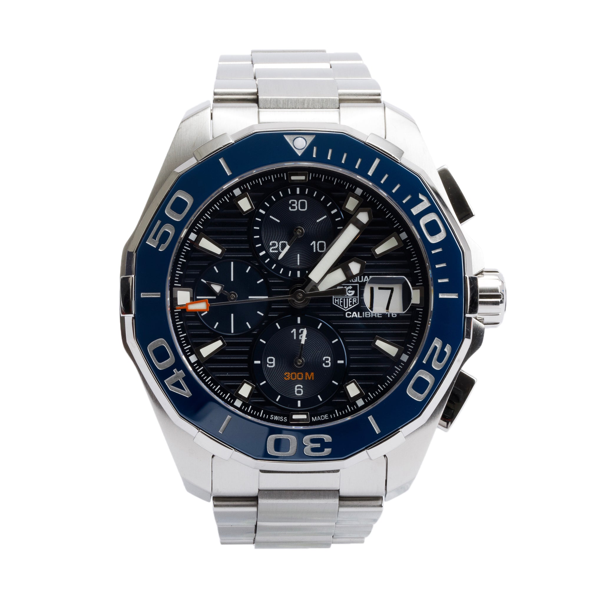 Tag Heuer Stainless Steel Aquaracer Calibre 16 43 MM Automatic Chronograph Watch CAY211B