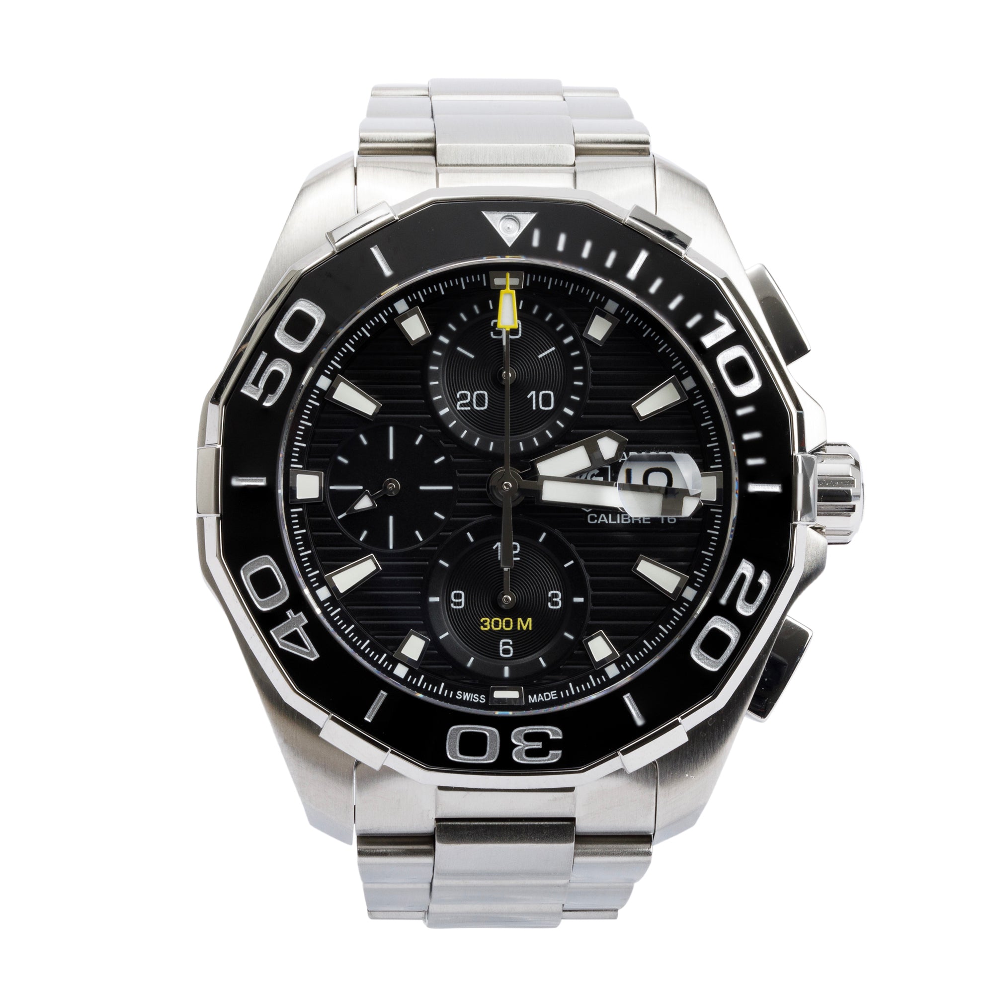 Tag Heuer Stainless Steel Aquaracer Calibre 16 43 MM Automatic Chronograph Watch w/ Box & Papers