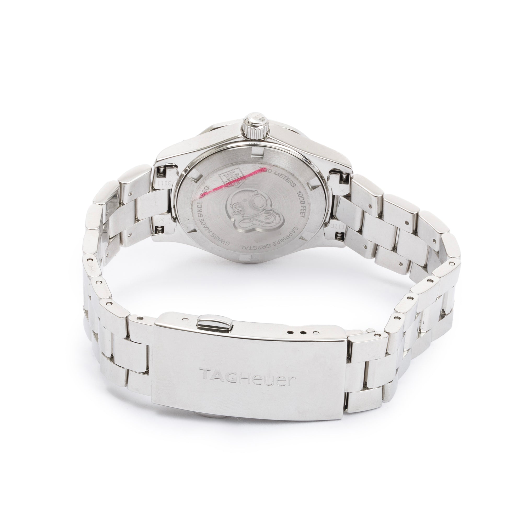 Tag Heuer Stainless Steel Aquaracer Mother of Pearl Diamond Dial 27 MM Watch w/ Box & Papers
