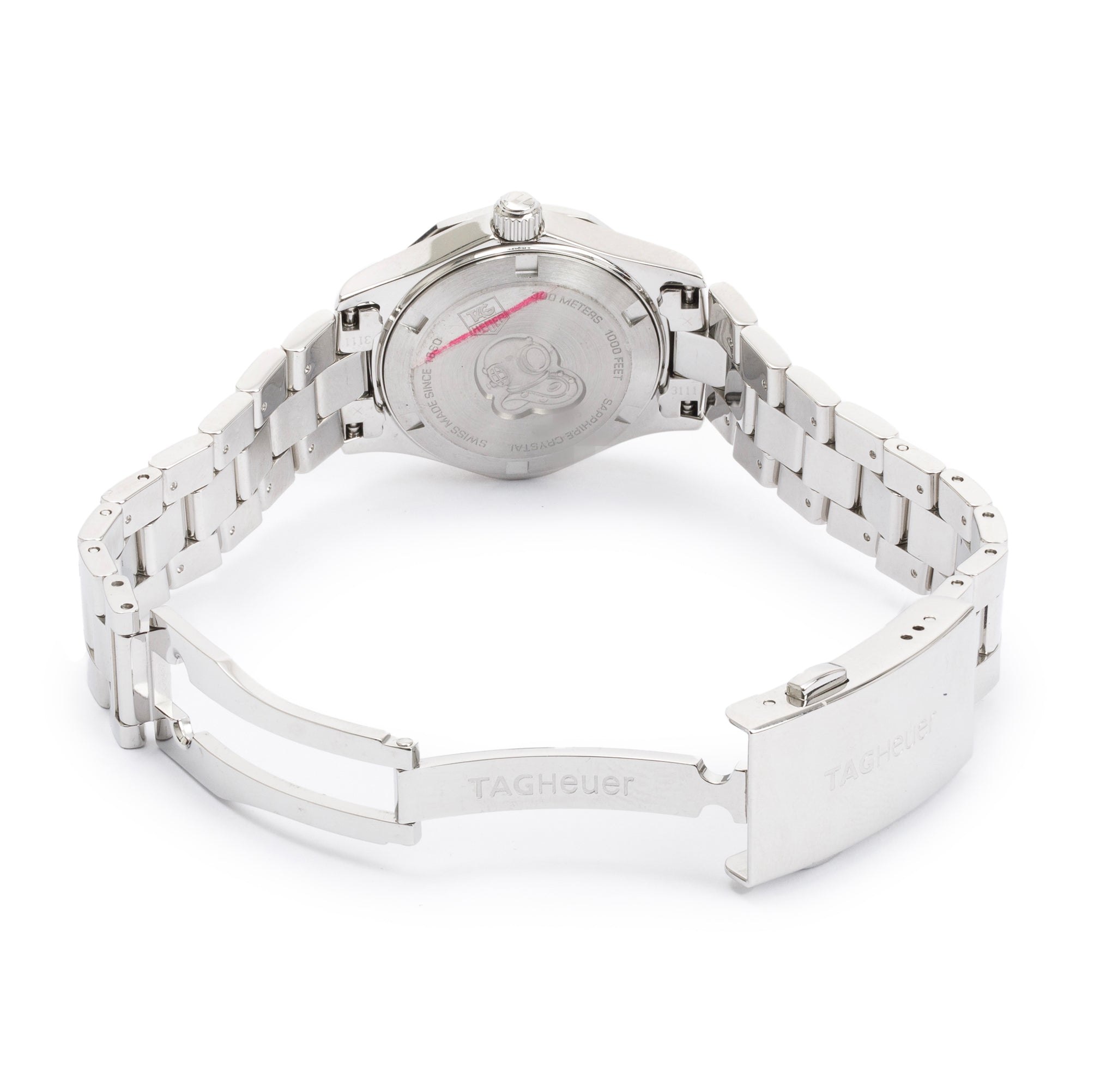 Tag Heuer Stainless Steel Aquaracer Mother of Pearl Diamond Dial 27 MM Watch w/ Box & Papers