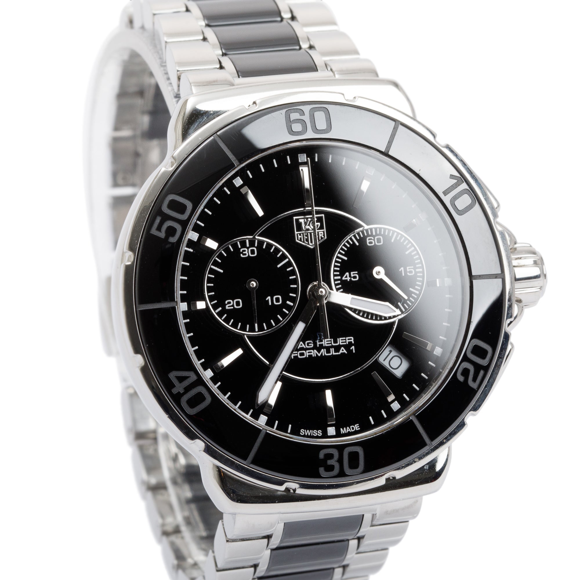 Tag Heuer Stainless Steel & Black Ceramic Formula 1 Chronograph 41 MM Watch