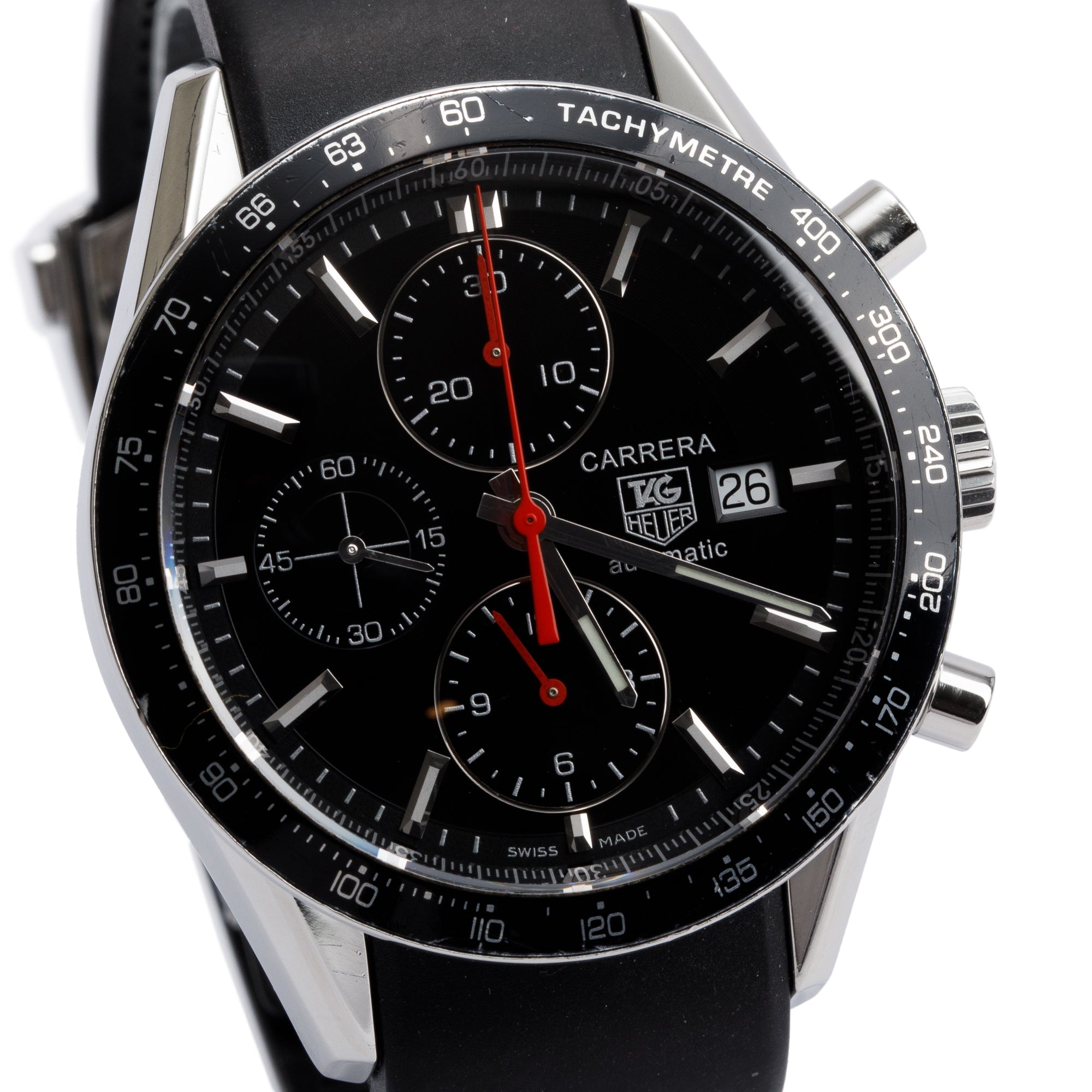 Tag Heuer Stainless Steel & Black PVD Carrera 41 MM Automatic Chronograph Watch CV2014-1