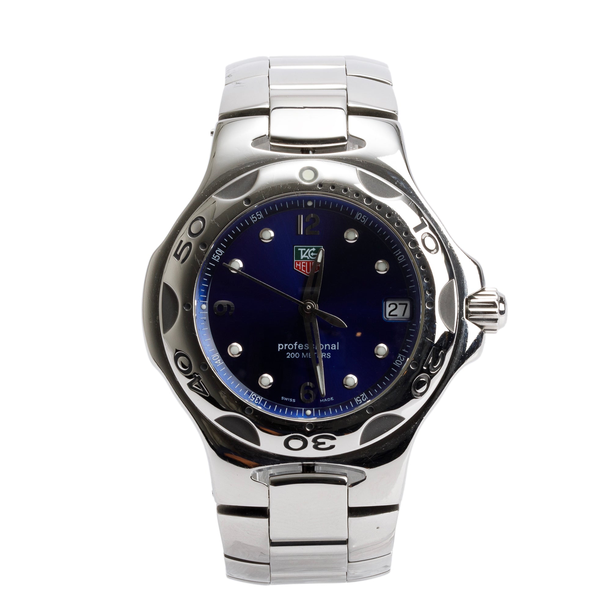 Tag Heuer Stainless Steel Blue Dial Kirium 39 MM Quartz Watch WL1116-0