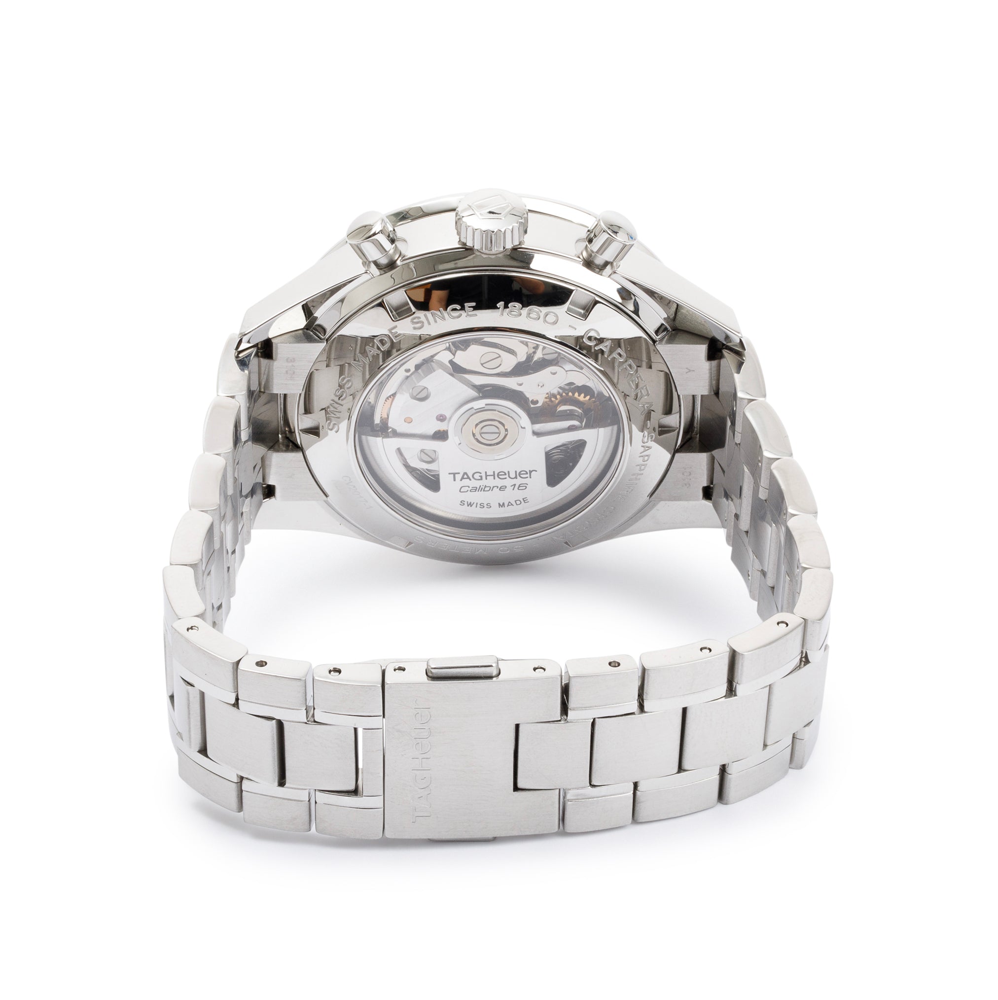 Tag Heuer Stainless Steel Carrera 41 MM Chronograph Automatic Watch w/ Box & Papers