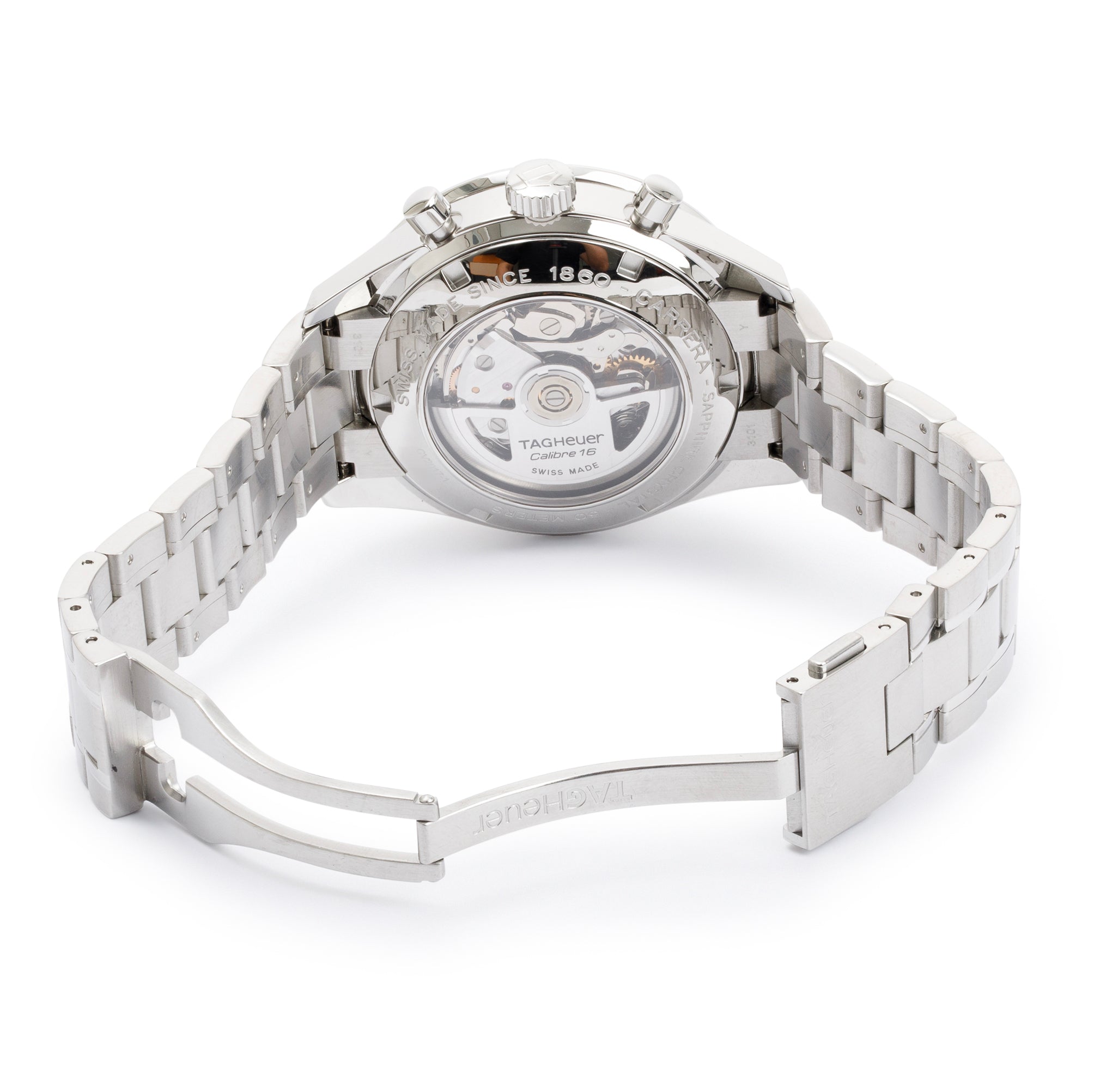 Tag Heuer Stainless Steel Carrera 41 MM Chronograph Automatic Watch w/ Box & Papers