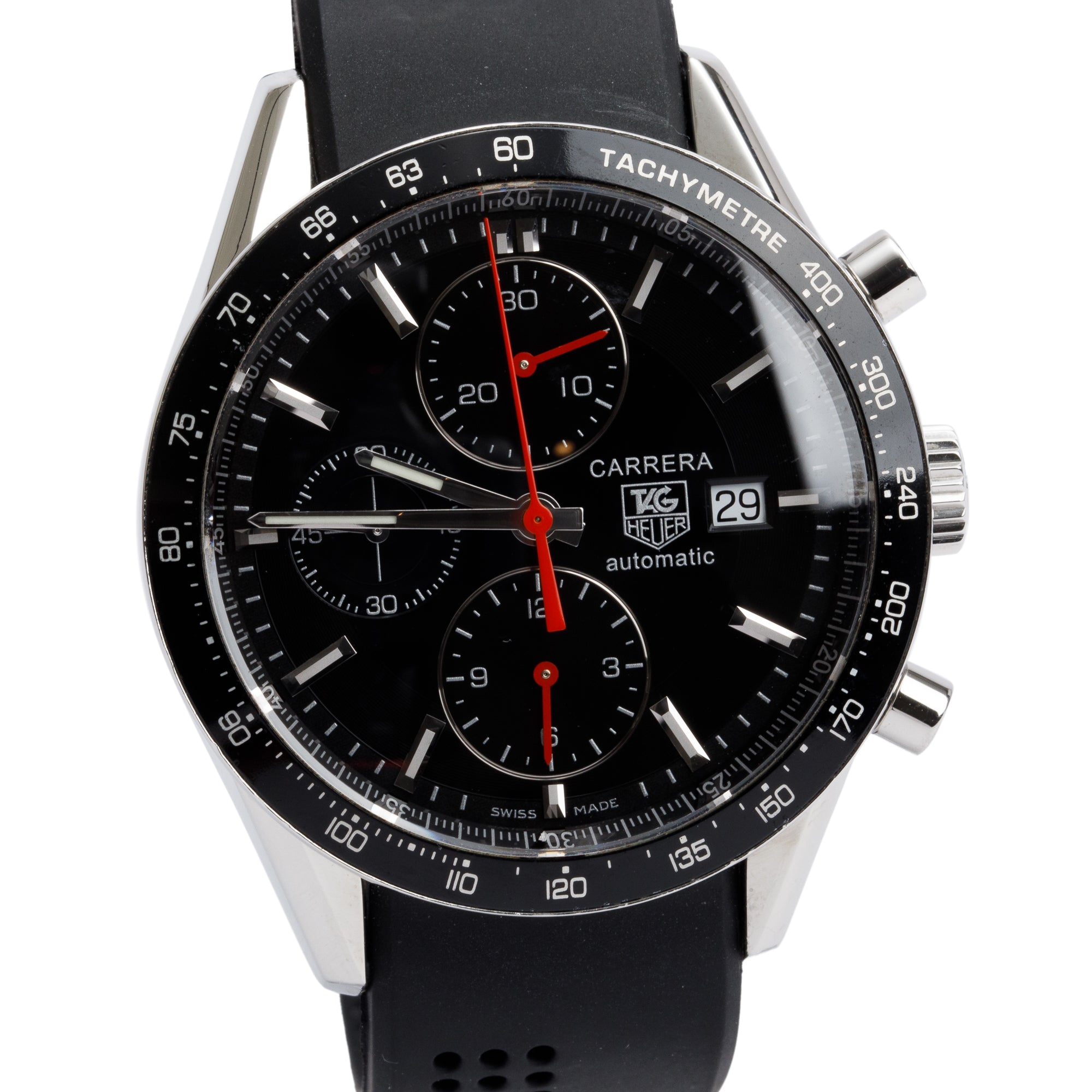 Tag Heuer Stainless Steel Carrera Calibre 16 41 MM Automatic Chronograph Watch CV2014-0 w/ Box & Papers