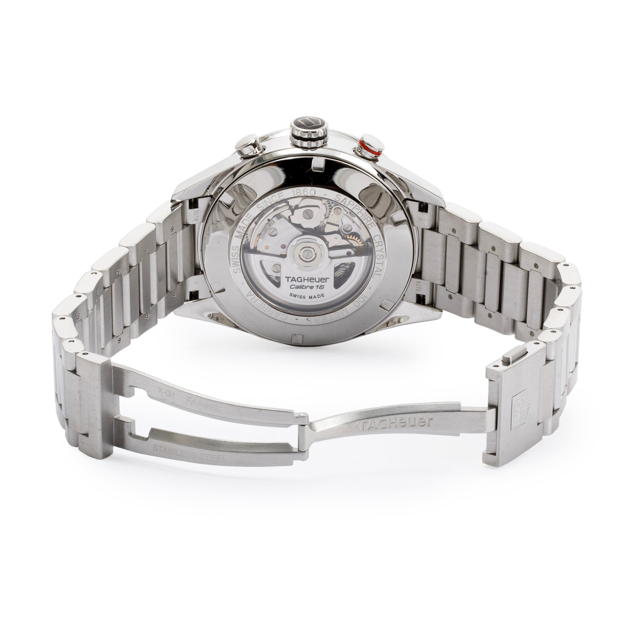 Tag Heuer Stainless Steel Carrera Chronograph 43 MM Watch w/ Box & Papers