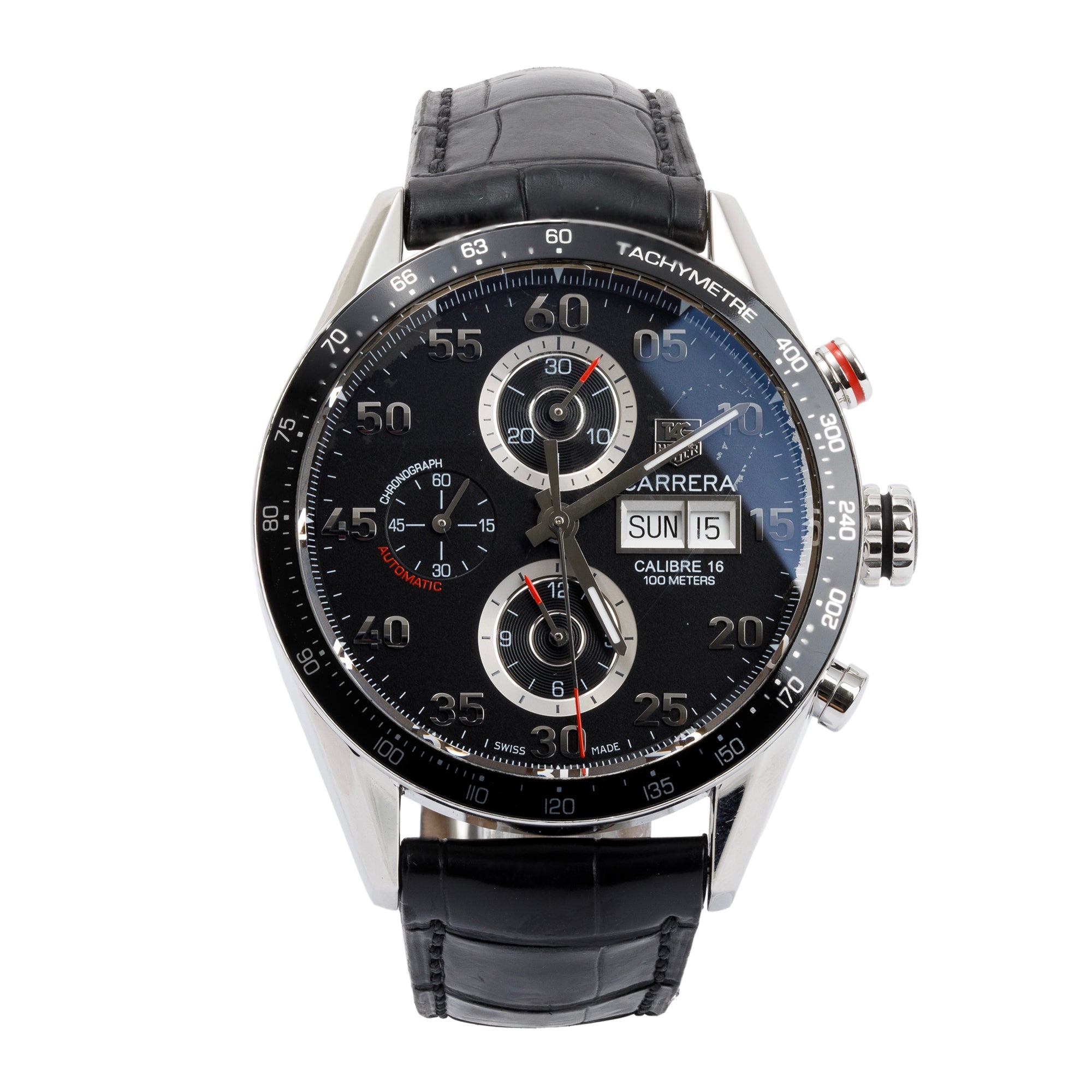 Tag Heuer Stainless Steel Carrera Day Date Calibre 16 43 MM Chronograph Automatic Watch