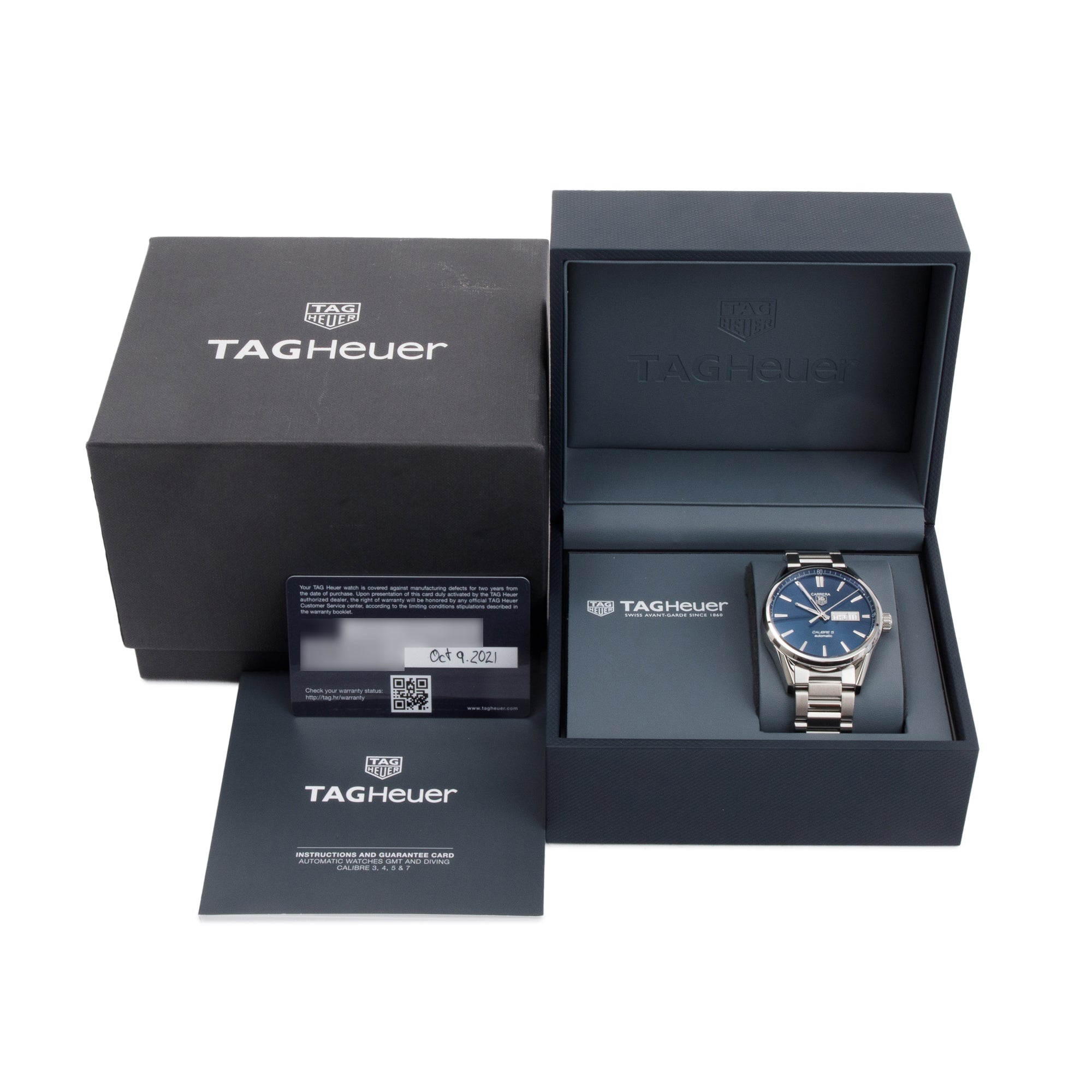 Tag Heuer Stainless Steel Carrera Day Date Calibre 5 41 MM Automatic Watch w/ Box & Papers