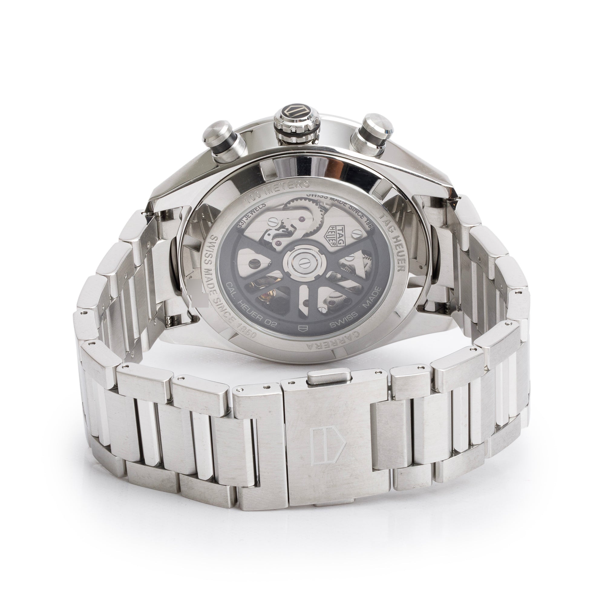 Tag Heuer Stainless Steel Carrera Green Dial 44 MM Automatic Chronograph Watch CBN2A10