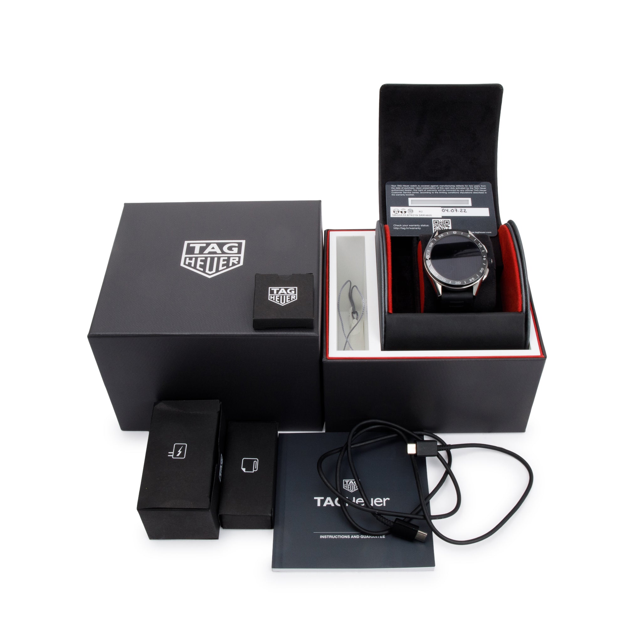 Tag Heuer Stainless Steel Connected Calibre E4 45 MM Digital Smart Watch w/ Box, Papers, Charger