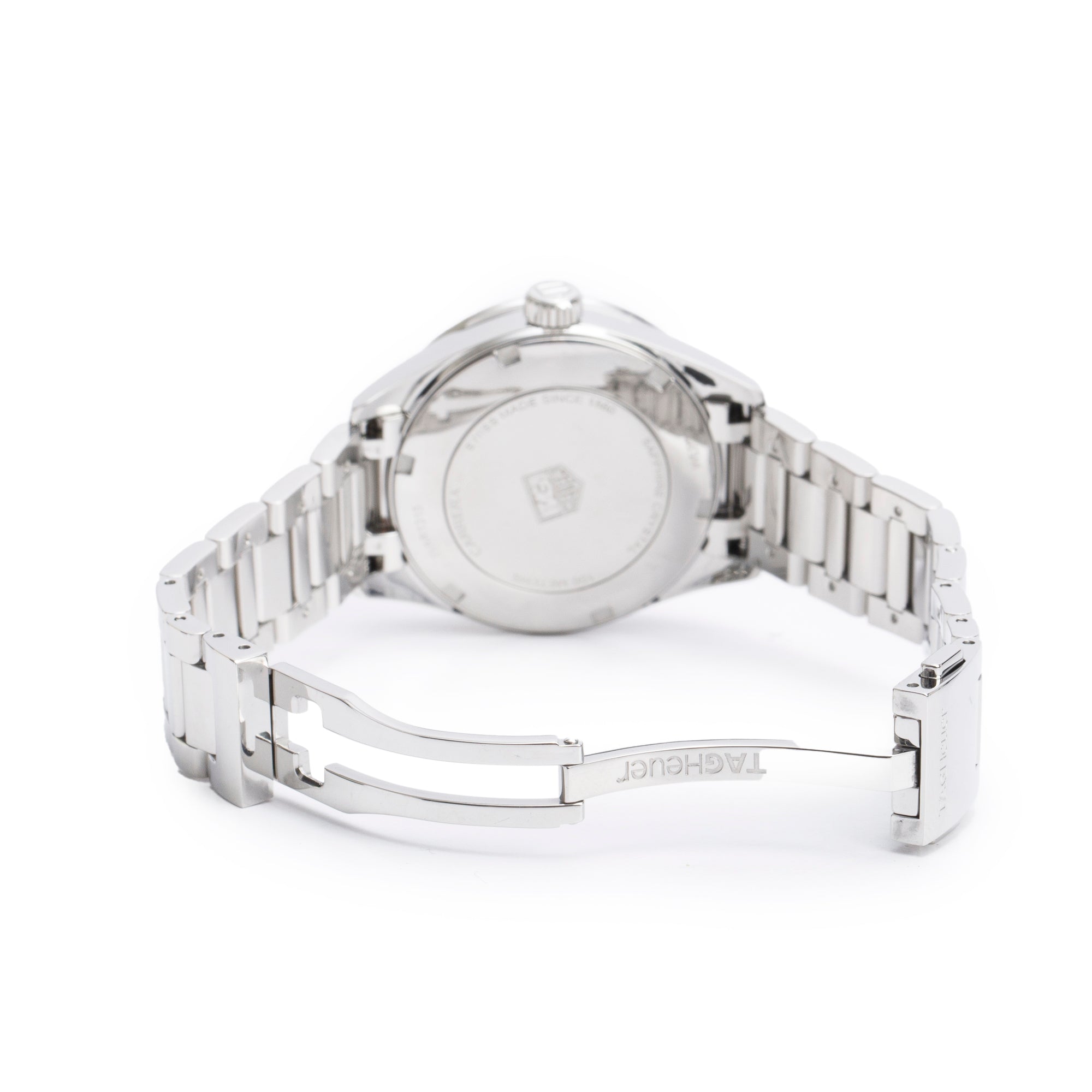 Tag Heuer Stainless Steel Diamond Bezel & Mother of Pearl Dial Carrera 32 MM Quartz Watch WAR1315 w/ Box