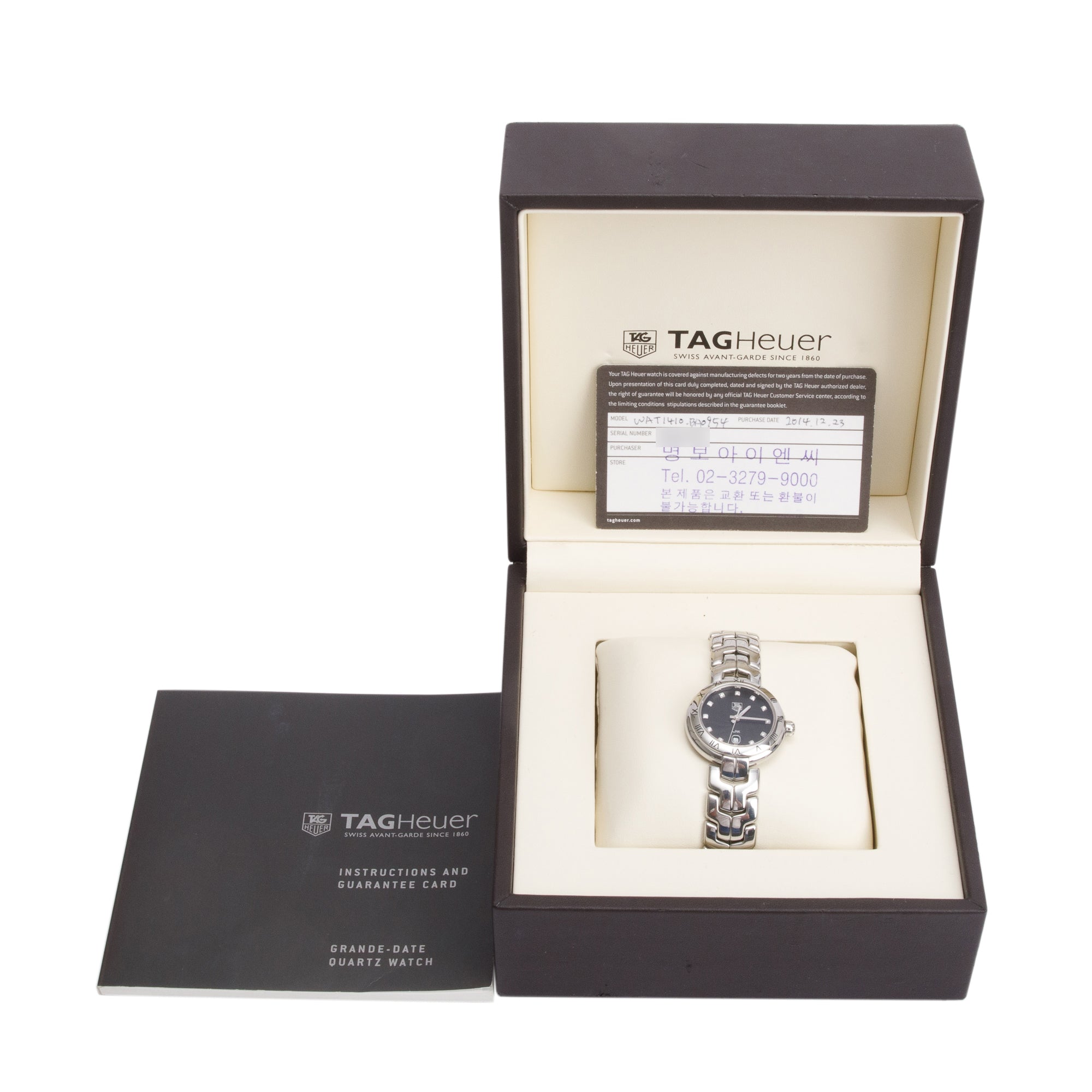 Tag Heuer Stainless Steel Diamond Dial Link 29 MM Watch WAT1410 w/ Box & Papers