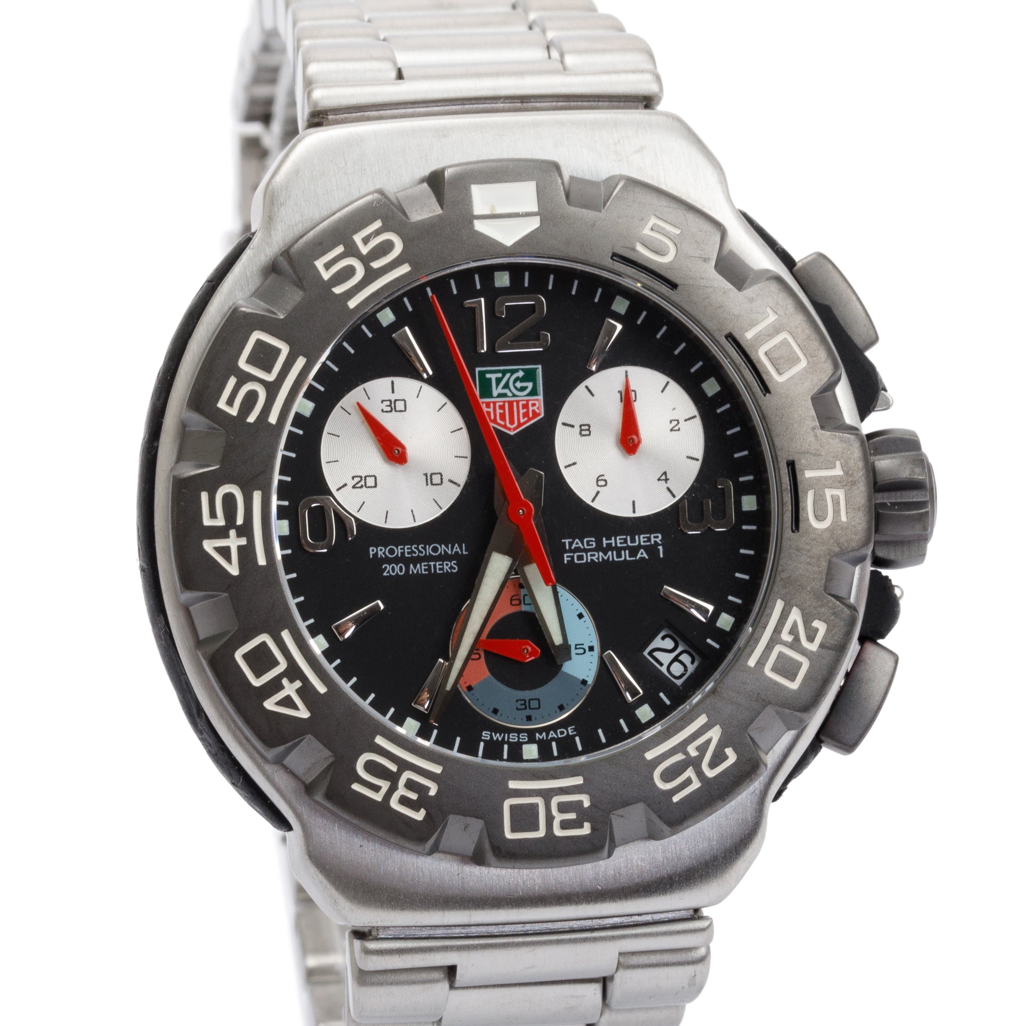 Tag Heuer Stainless Steel Formula 1 41MM Chronograph Quartz Watch w/ Box
