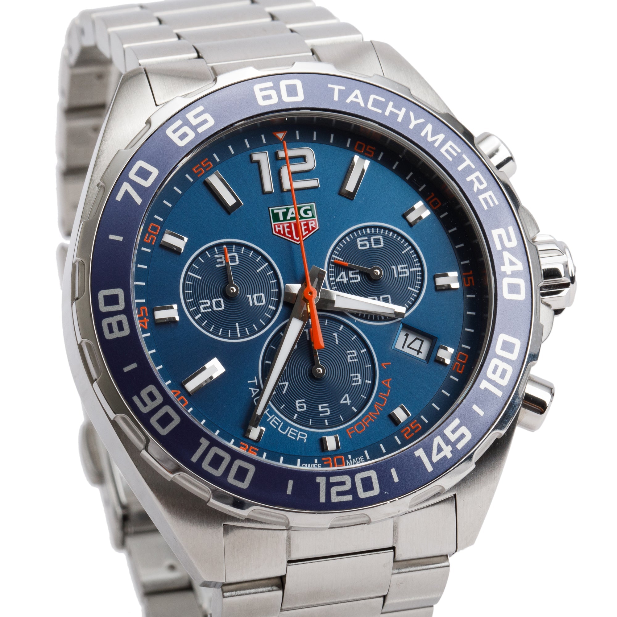 Tag Heuer Stainless Steel Formula 1 43 MM Chronograph Quartz Watch CAZ1014 w/ Box & Papers