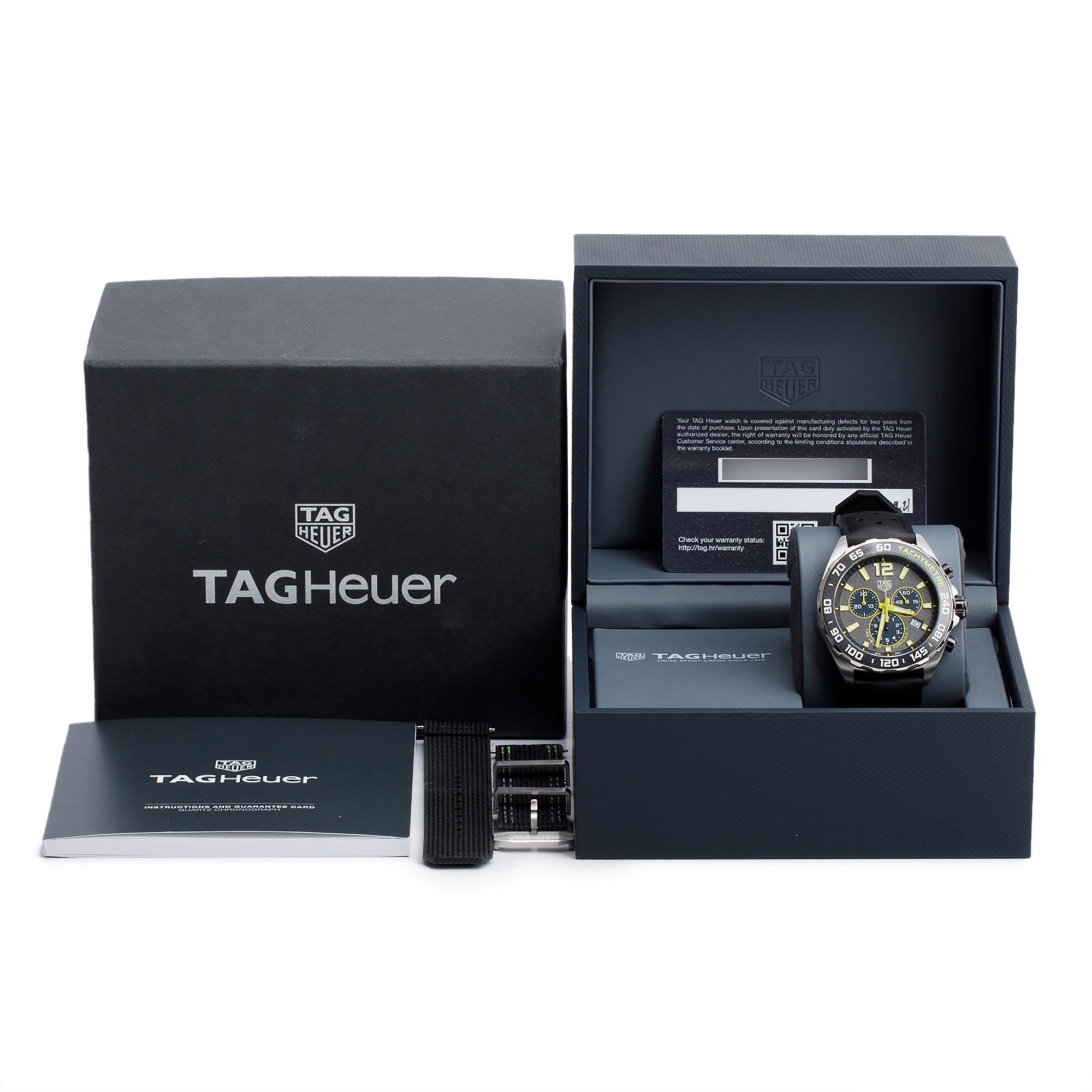 Tag Heuer Stainless Steel Formula 1 43 MM Chronograph Quartz Watch CAZ101AG w/ Box, Papers & Extra Strap