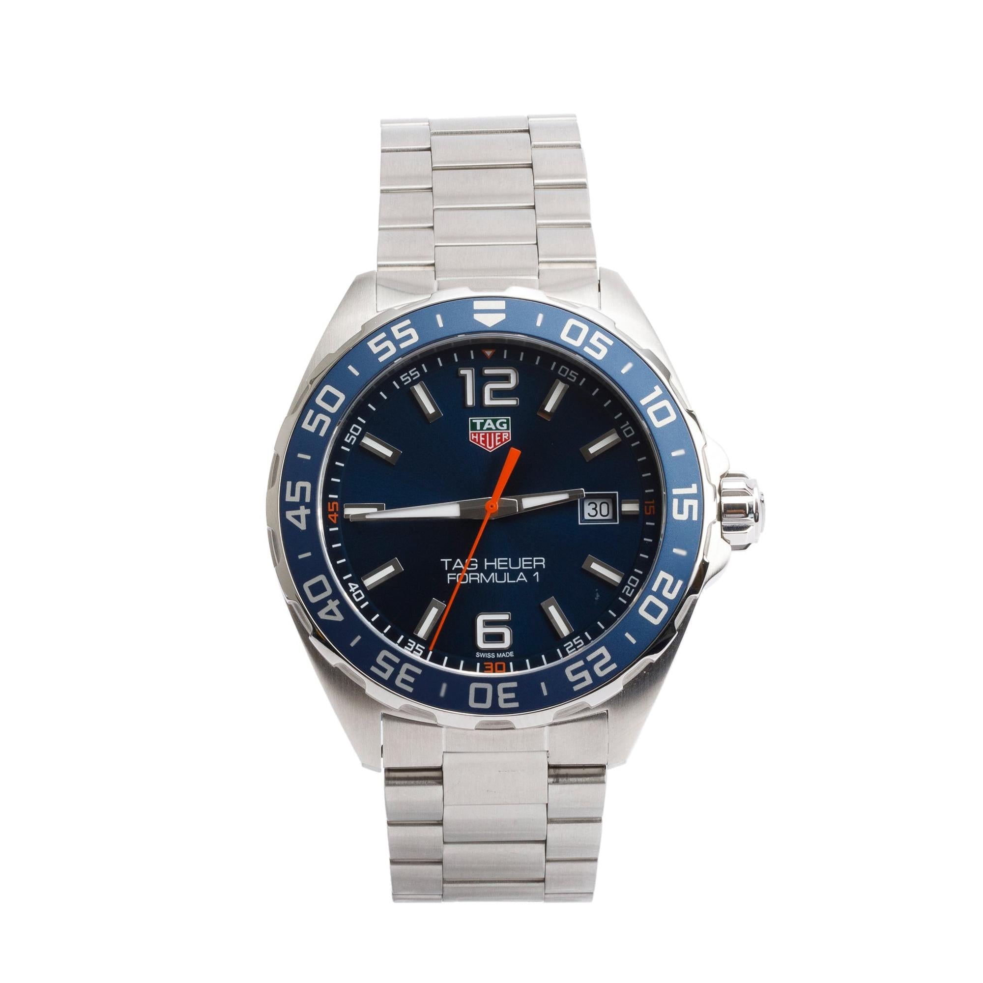 Tag Heuer Stainless Steel Formula 1 43 MM Quartz Watch WAZ1010 w/ Box & Papers