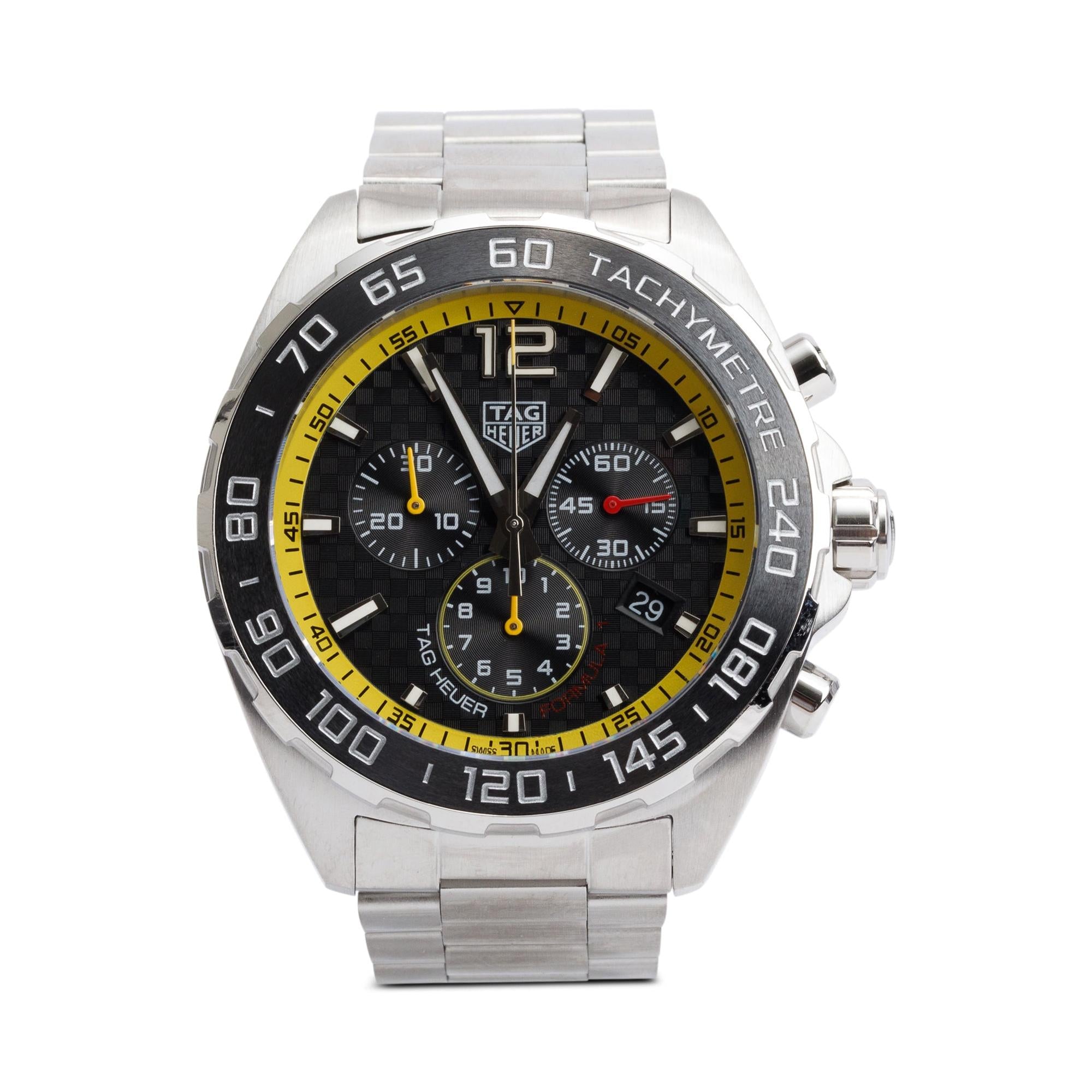 Tag Heuer Stainless Steel Formula 1 Chronograph 43 MM Quartz Watch CAZ101AC w/ Box & Papers