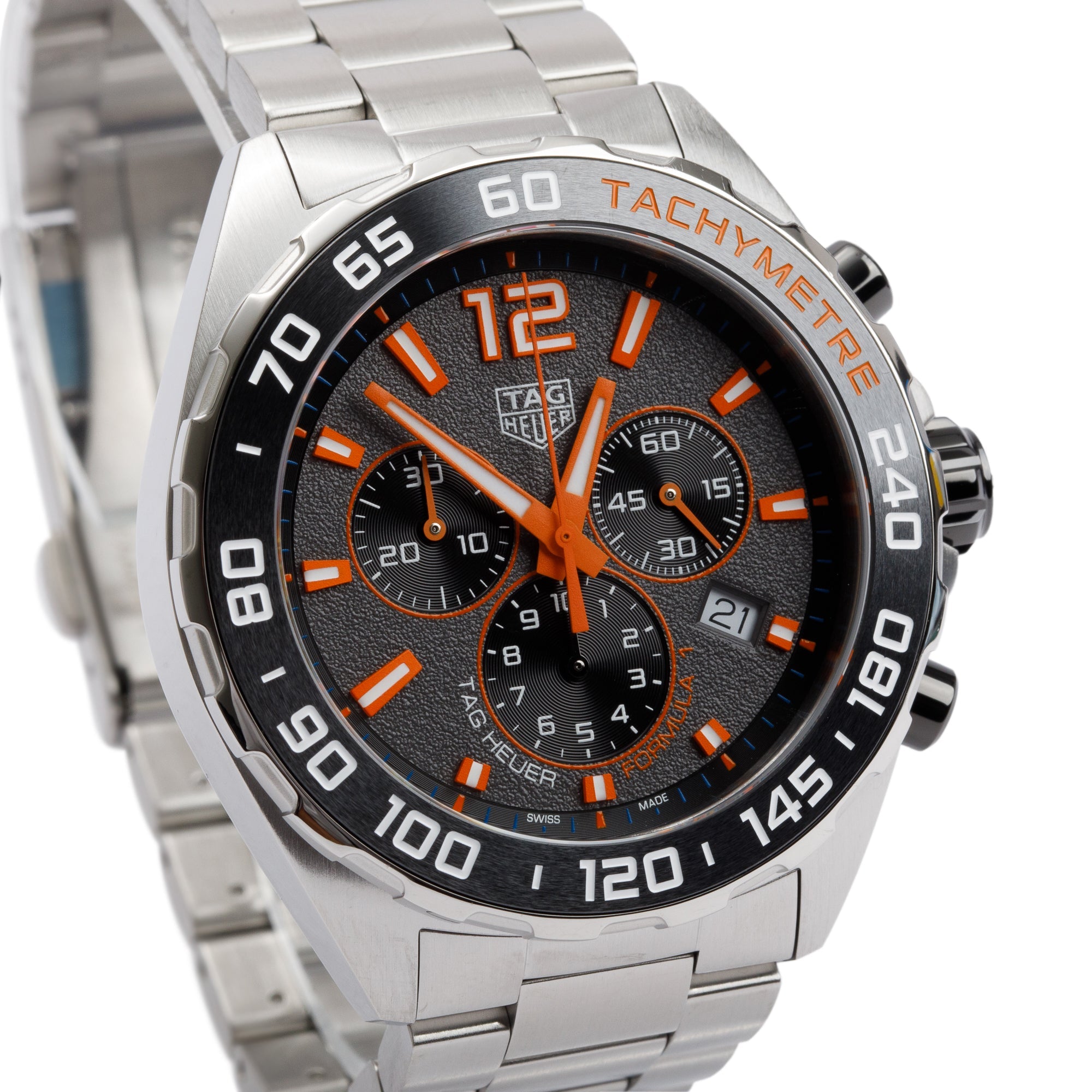Tag Heuer Stainless Steel Formula 1 Chronograph 43 MM Quartz Watch CAZ101AH w/ Box & Papers