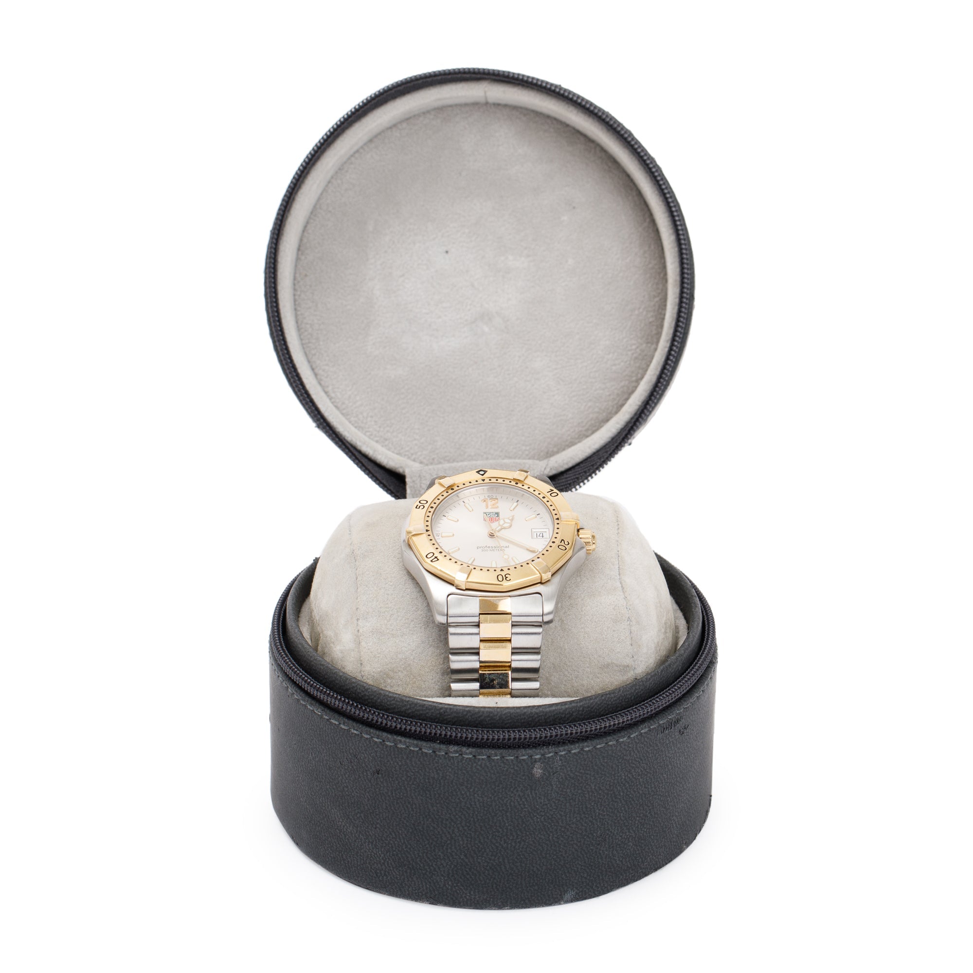 Tag Heuer Stainless Steel & Gold Plated 2000 Professional 38MM Watch w/ Box