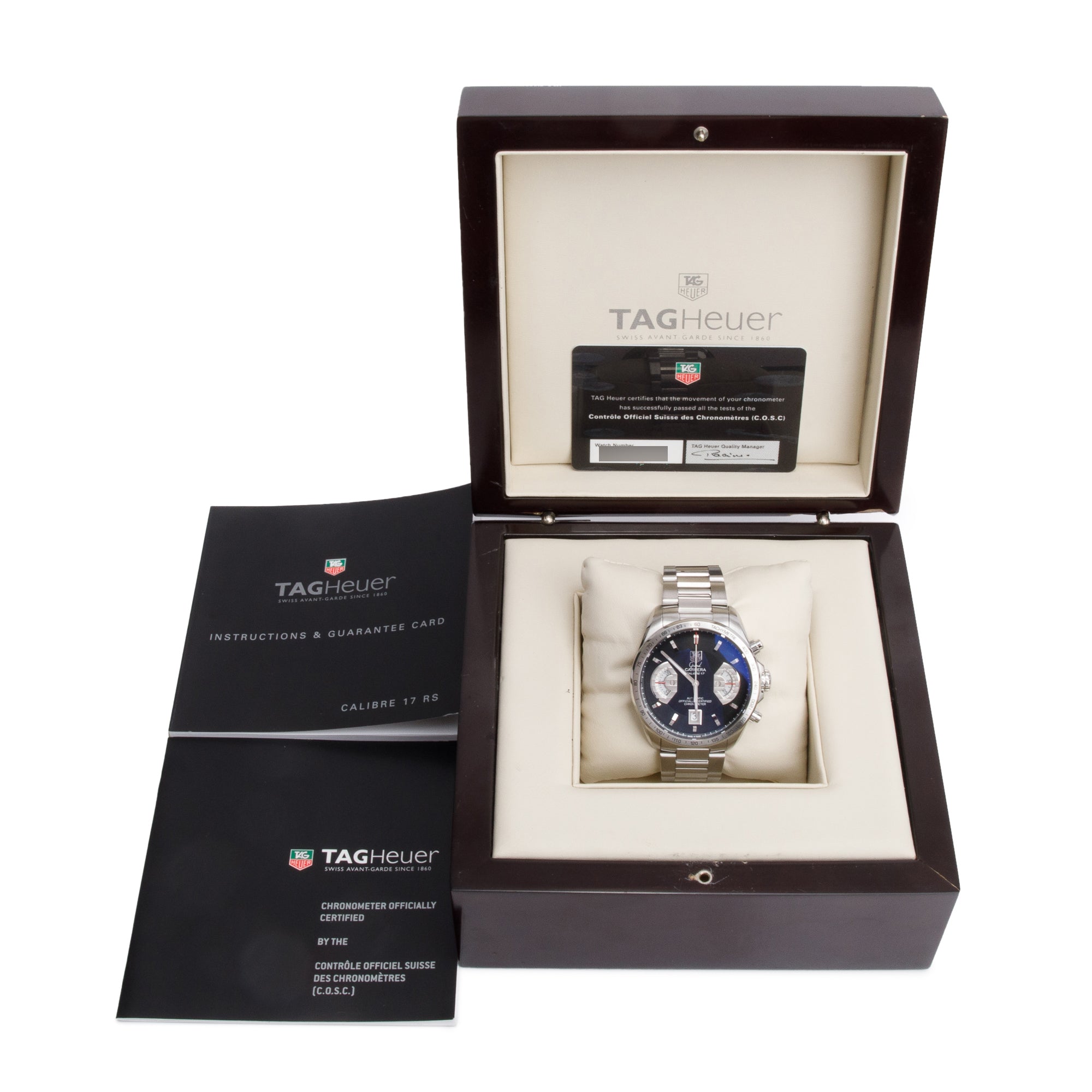 Tag Heuer Stainless Steel Grand Carrera Chronograph 43 MM Watch CAV511A w/ Box & Papers