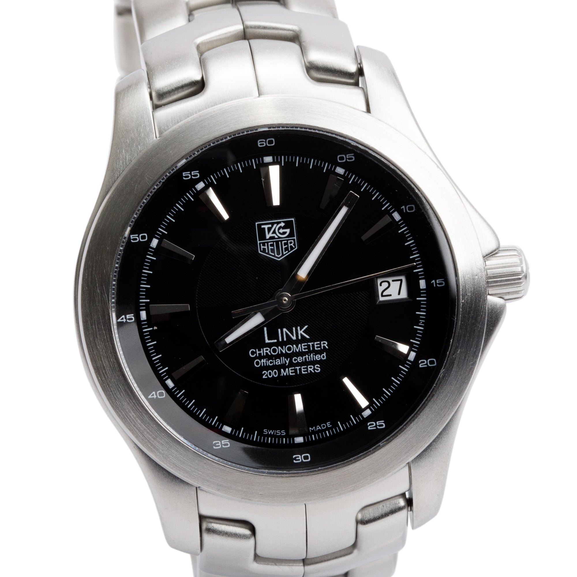 Tag Heuer Stainless Steel Link 39 MM Automatic Watch WJF5110 w/ Box & Papers