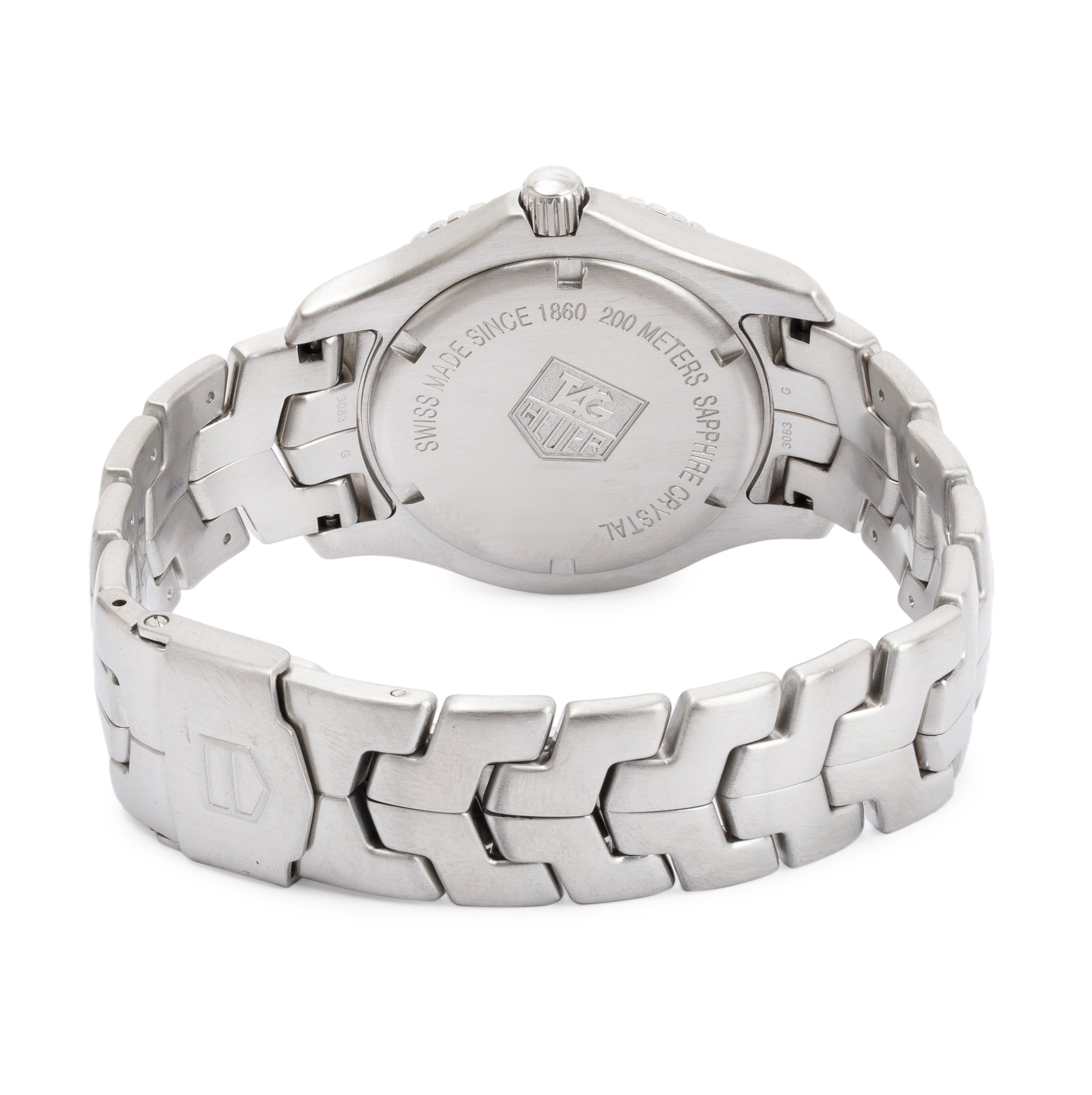 Tag Heuer Stainless Steel Link 39 MM Diamond Dial Watch