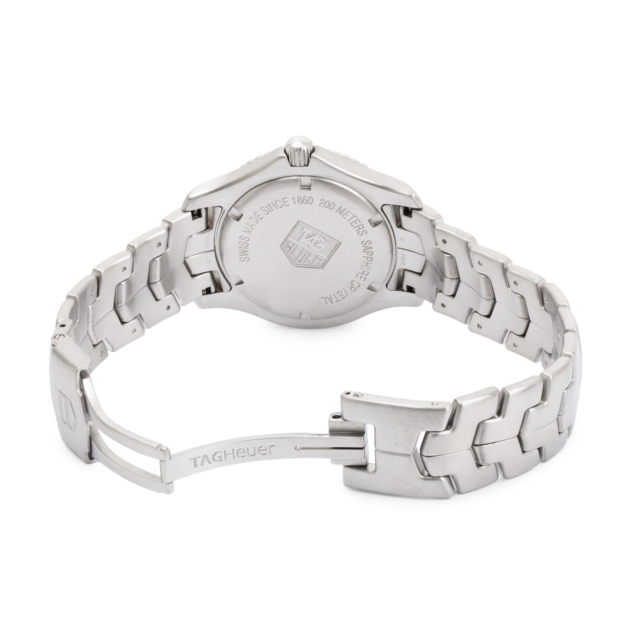 Tag Heuer Stainless Steel Link 39 MM Diamond Dial Watch