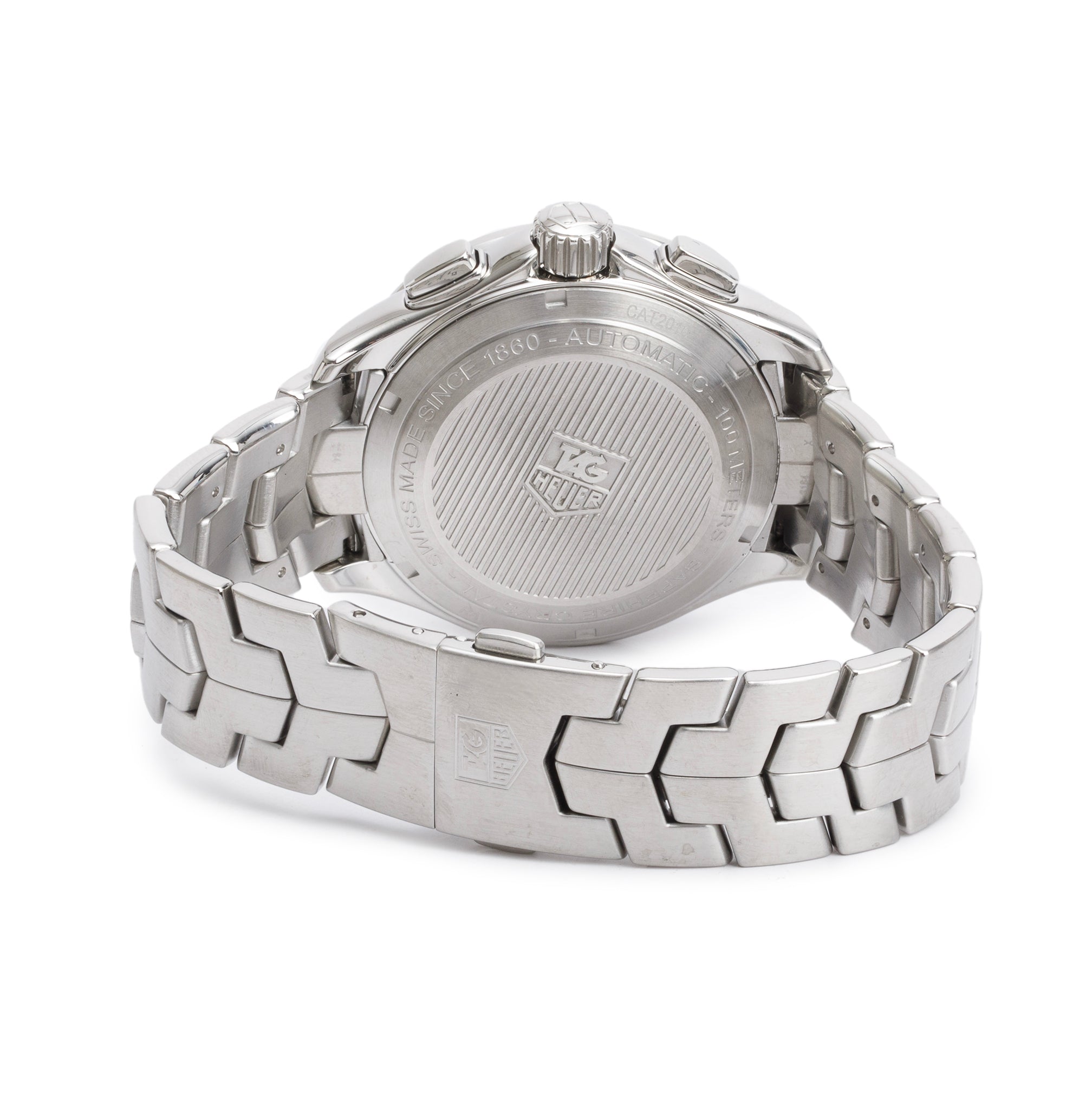 Tag Heuer Stainless Steel Link 43 MM Automatic Chronograph Watch CAT2010 w/ Box & Papers