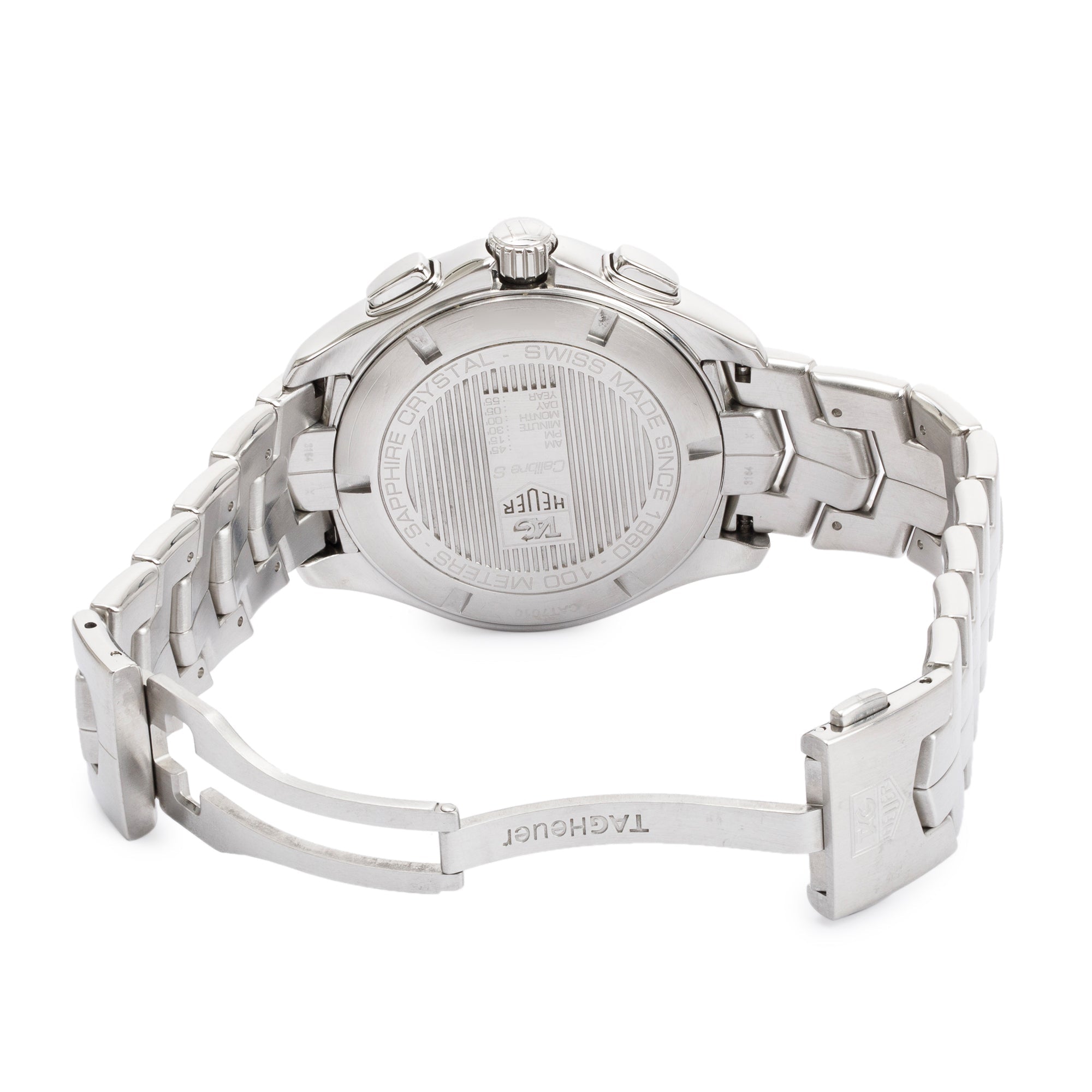 Tag Heuer Stainless Steel Link Calibre S 43 MM Watch w/ Box