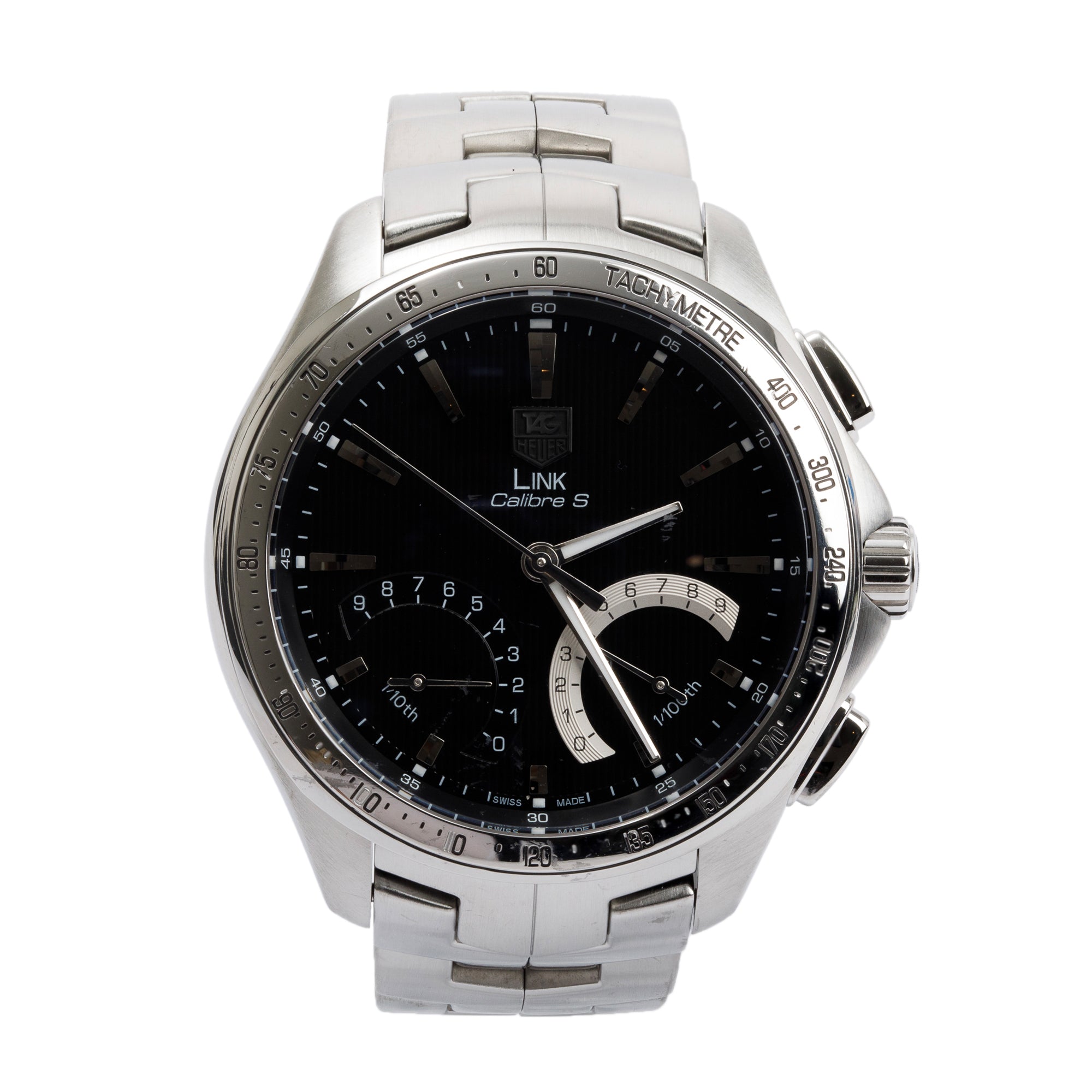 Tag Heuer Stainless Steel Link Calibre S 43 MM Watch w/ Box