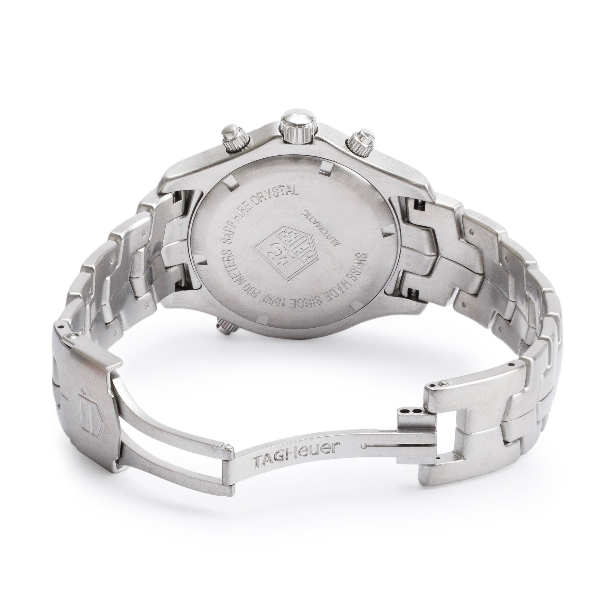 Tag Heuer Stainless Steel Link GMT 42 MM Automatic Watch WJF2115 w/ Box & Papers