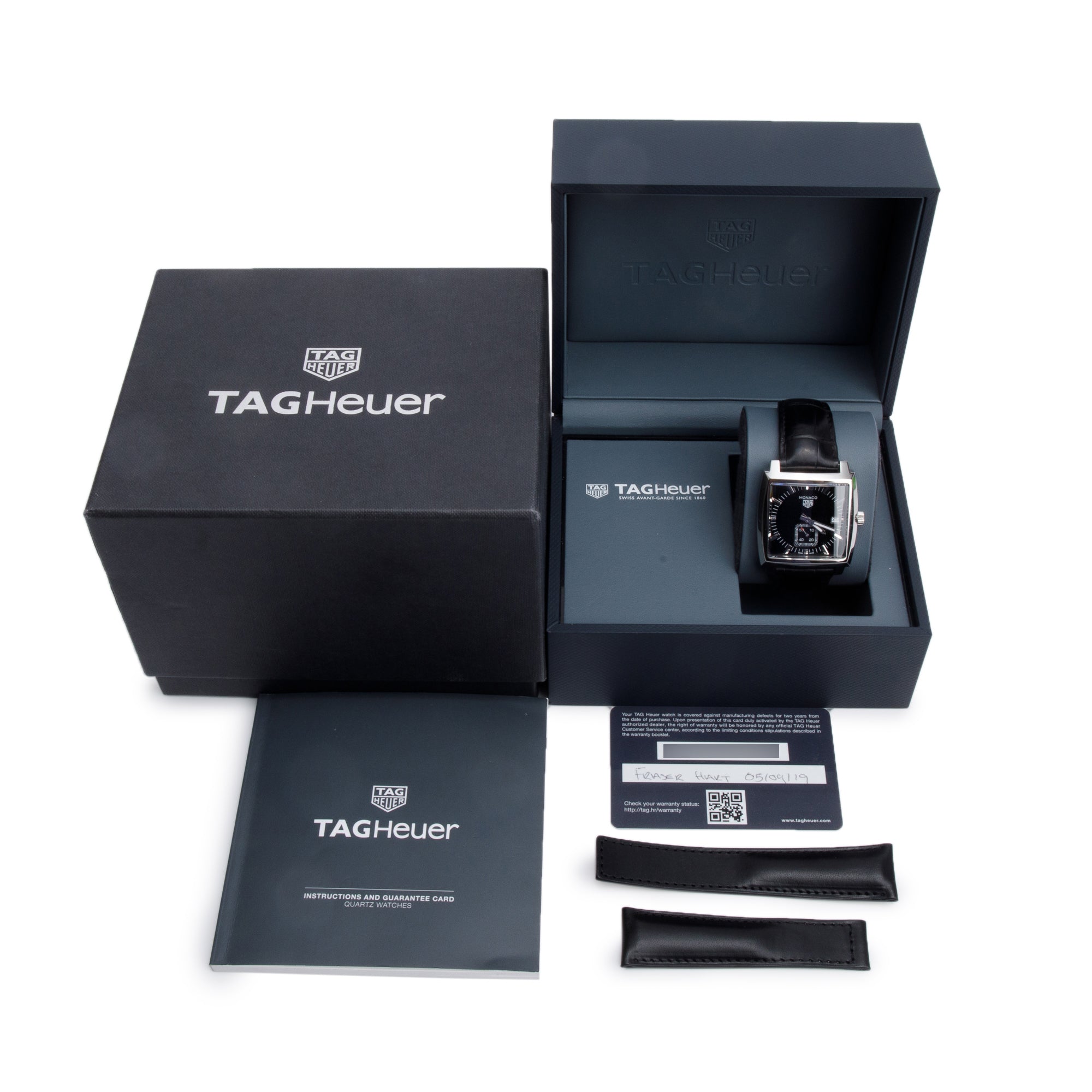 Tag Heuer Stainless Steel Monaco 37 MM Quartz Watch WAW131A w/ Box, Papers & Extra Strap