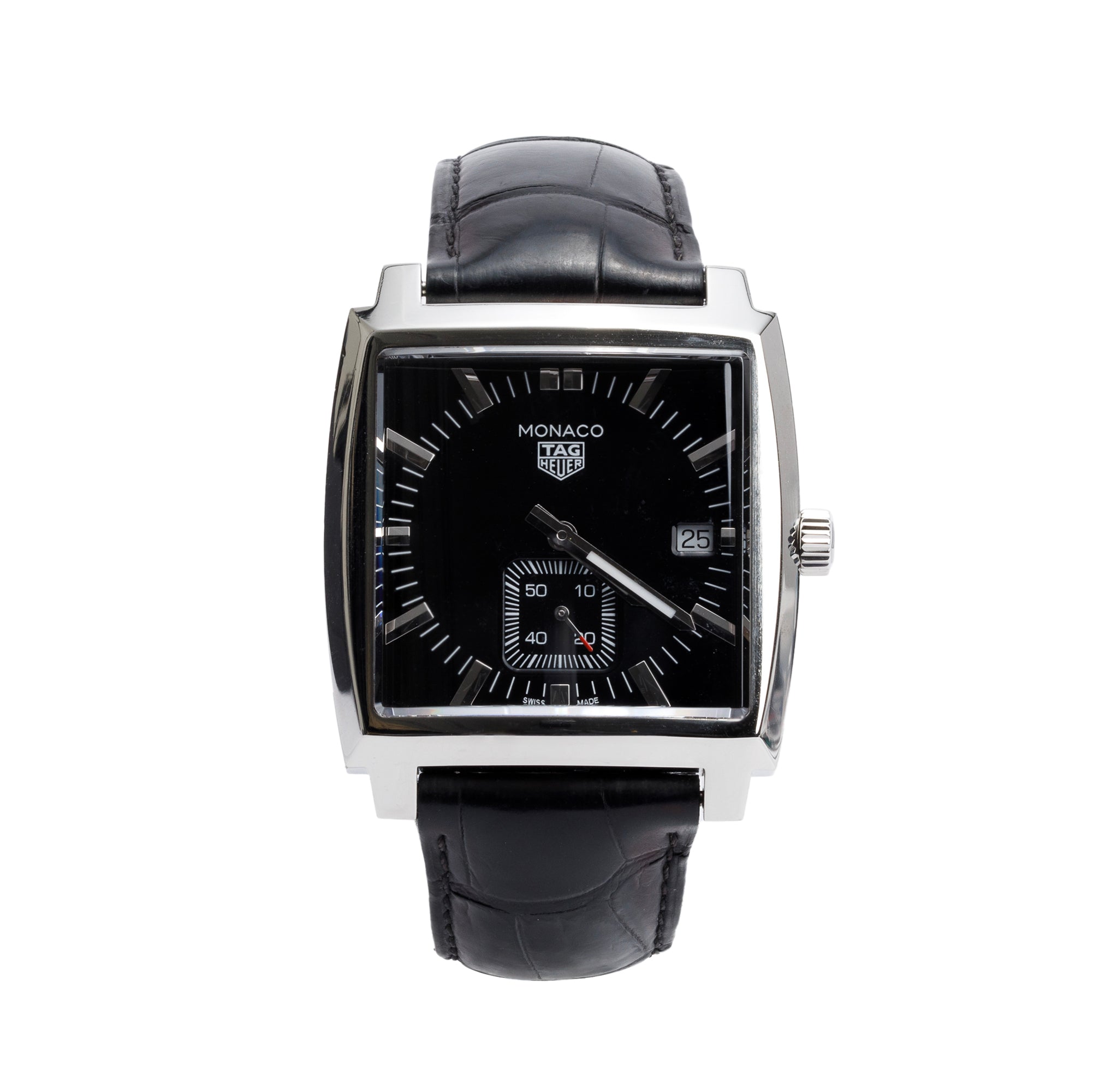 Tag Heuer Stainless Steel Monaco 37 MM Quartz Watch WAW131A w/ Box, Papers & Extra Strap