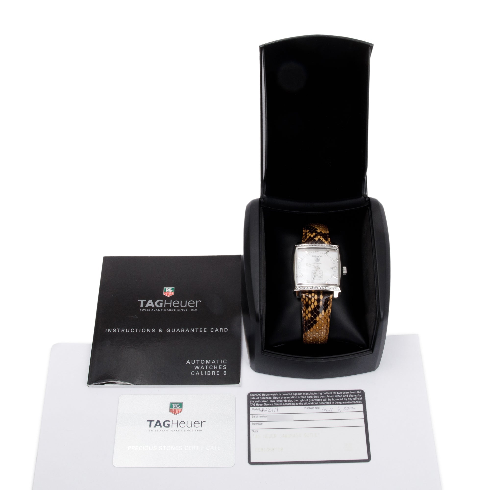 Tag Heuer Stainless Steel Monaco Diamond Bezel & Dial Automatic Watch w/ Box & Papers