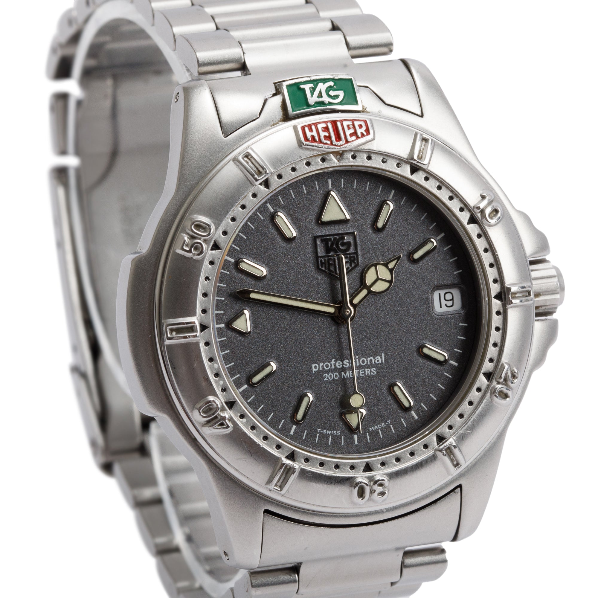Tag Heuer Stainless Steel Professional 200 Meters 38 MM Watch WF1111-0