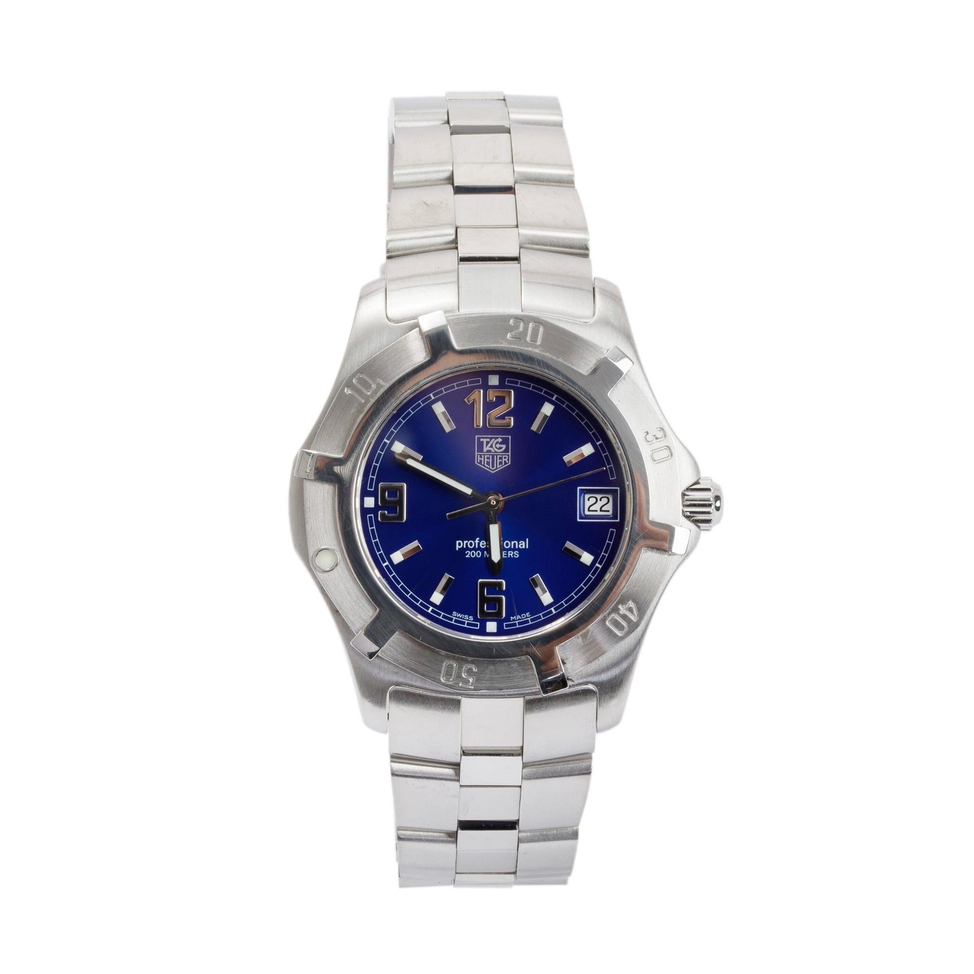 Tag Heuer Stainless Steel Professional 2000 38 MM Watch