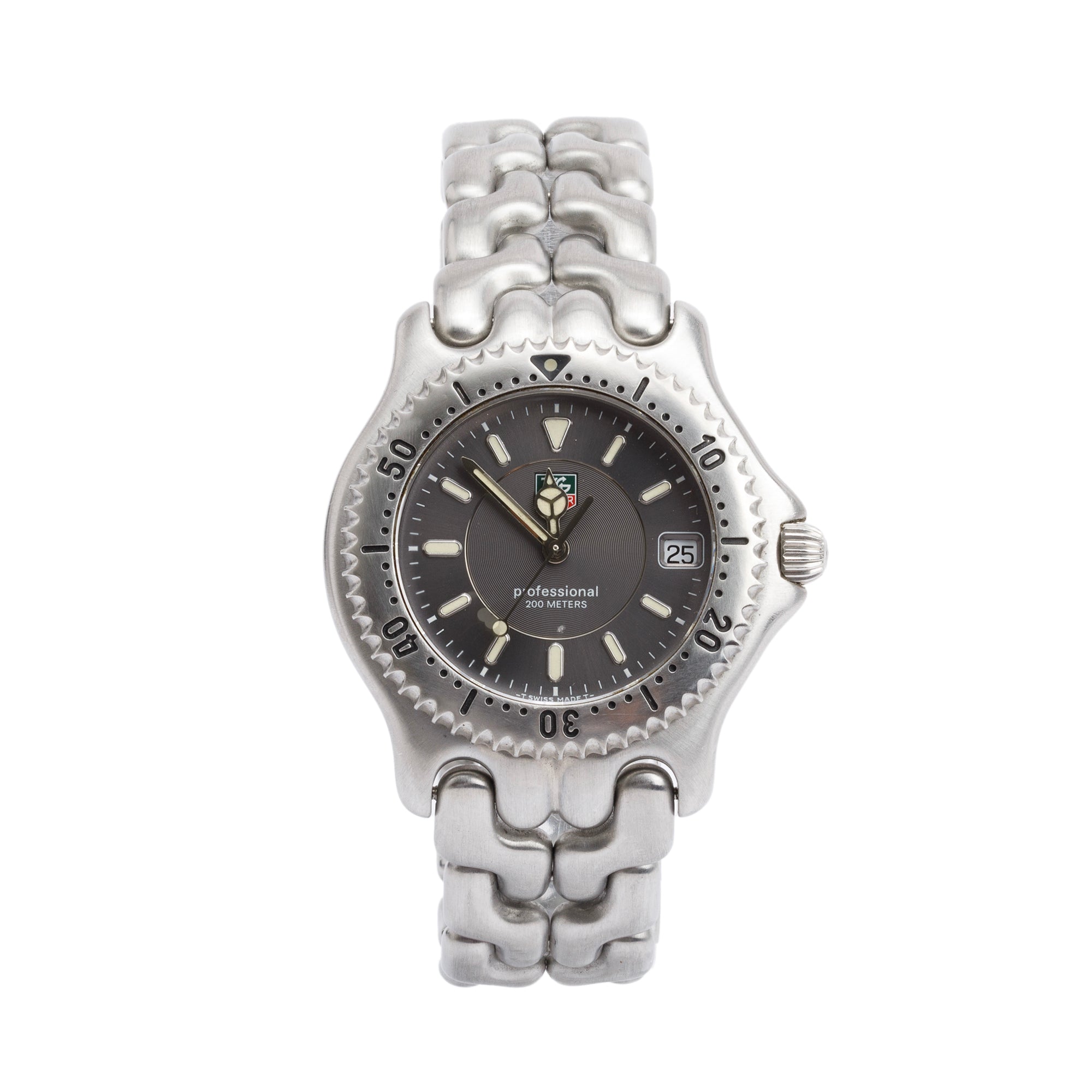 Tag Heuer Stainless Steel Professional Link 37 MM Watch WG1113-0 w/ Box