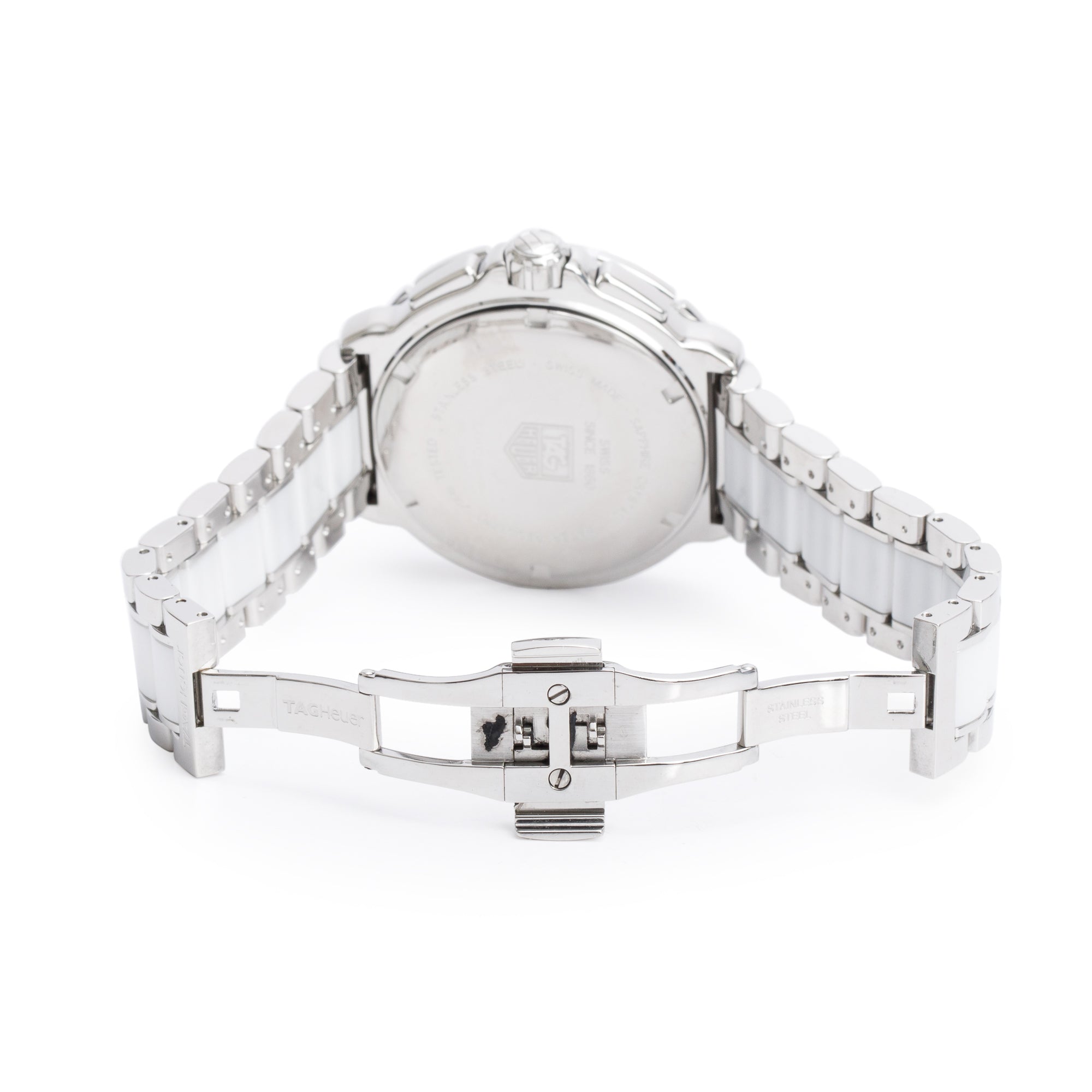 Tag Heuer Stainless Steel & White Ceramic Diamond Bezel & Dial Formula 1 Chronograph 41 MM Watch CAH1213 w/ Box & Papers