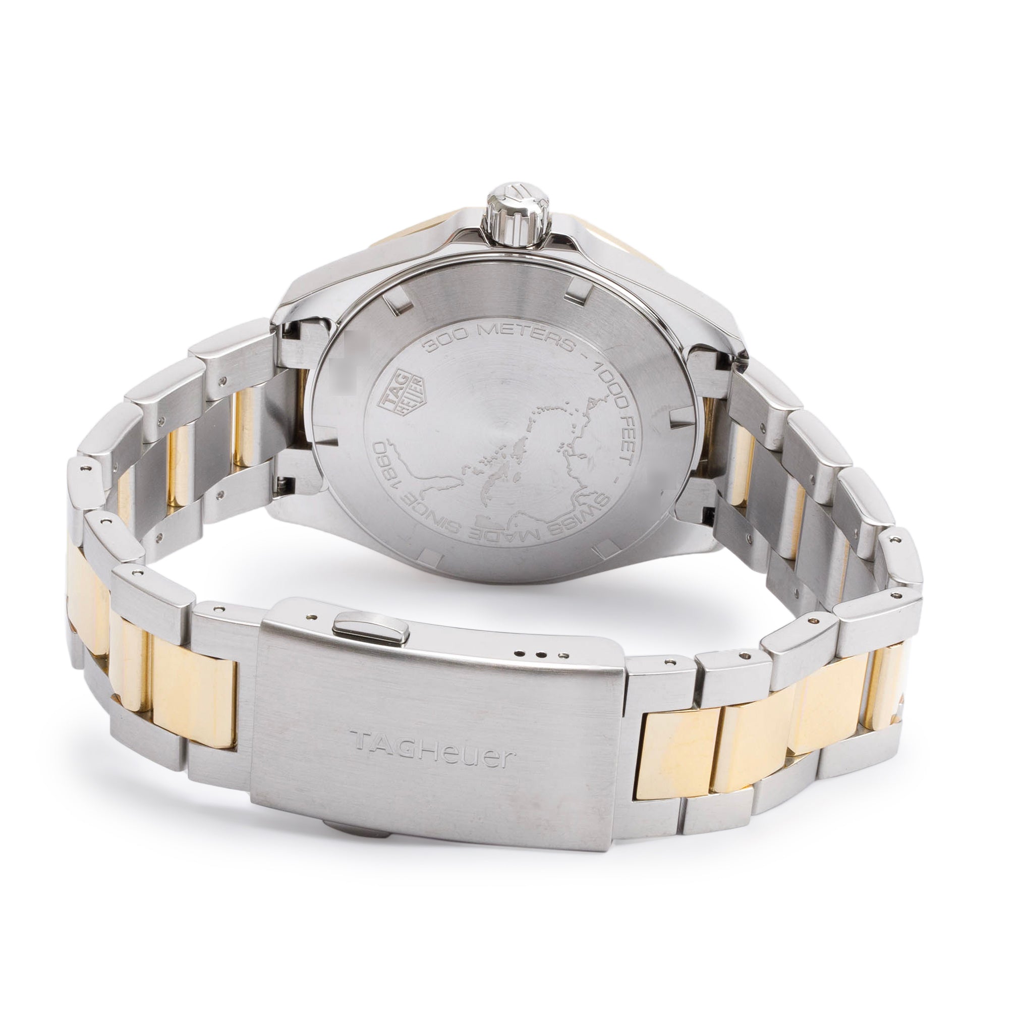 Tag Heuer Stainless Steel & Yellow Gold Plated Caribbean Edition Aquaracer 41 MM Quartz Watch WBD1121 w/ Box & Papers