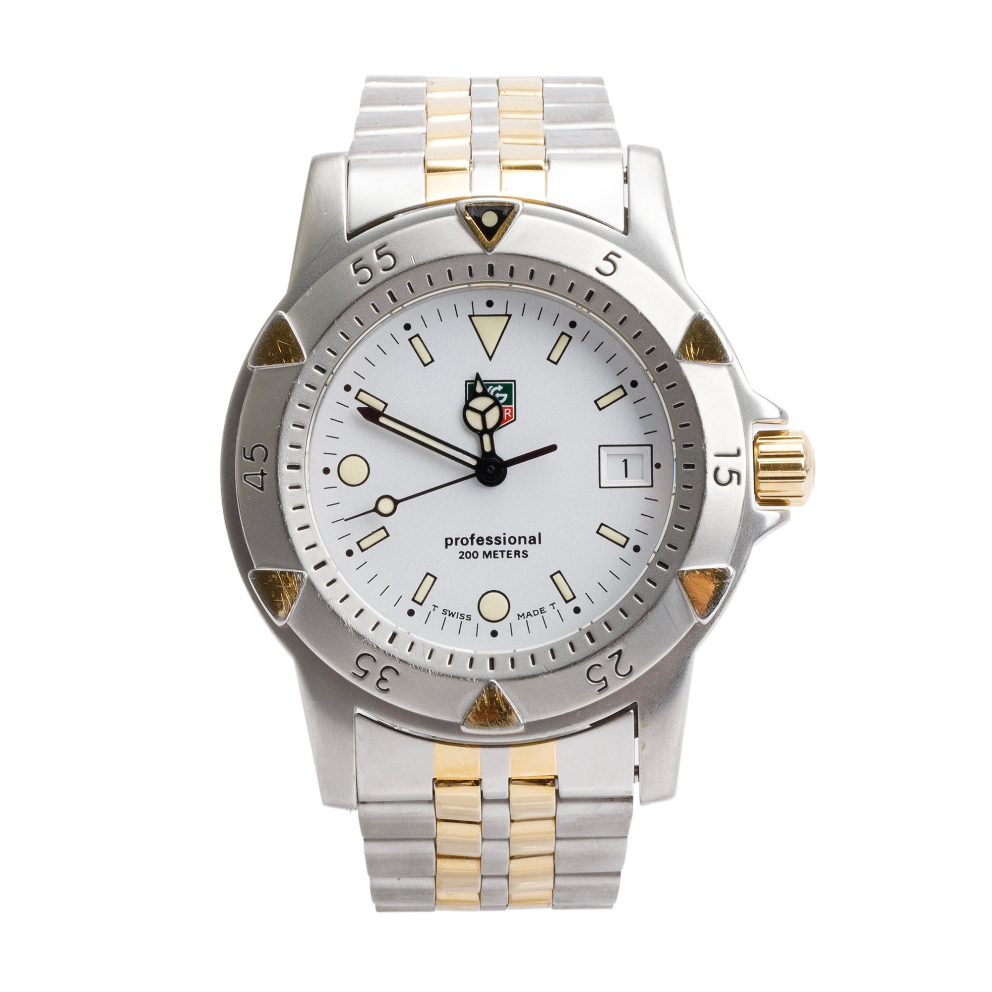 Tag Heuer Vintage Two-Tone Stainless Steel 1500 Professional 35 MM Watch WD1221