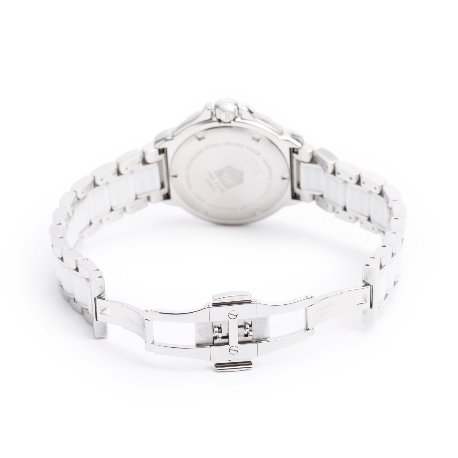 Tag Heuer Stainless Steel & White Ceramic Formula 1 Diamond Bezel 36 MM Watch WAH1215