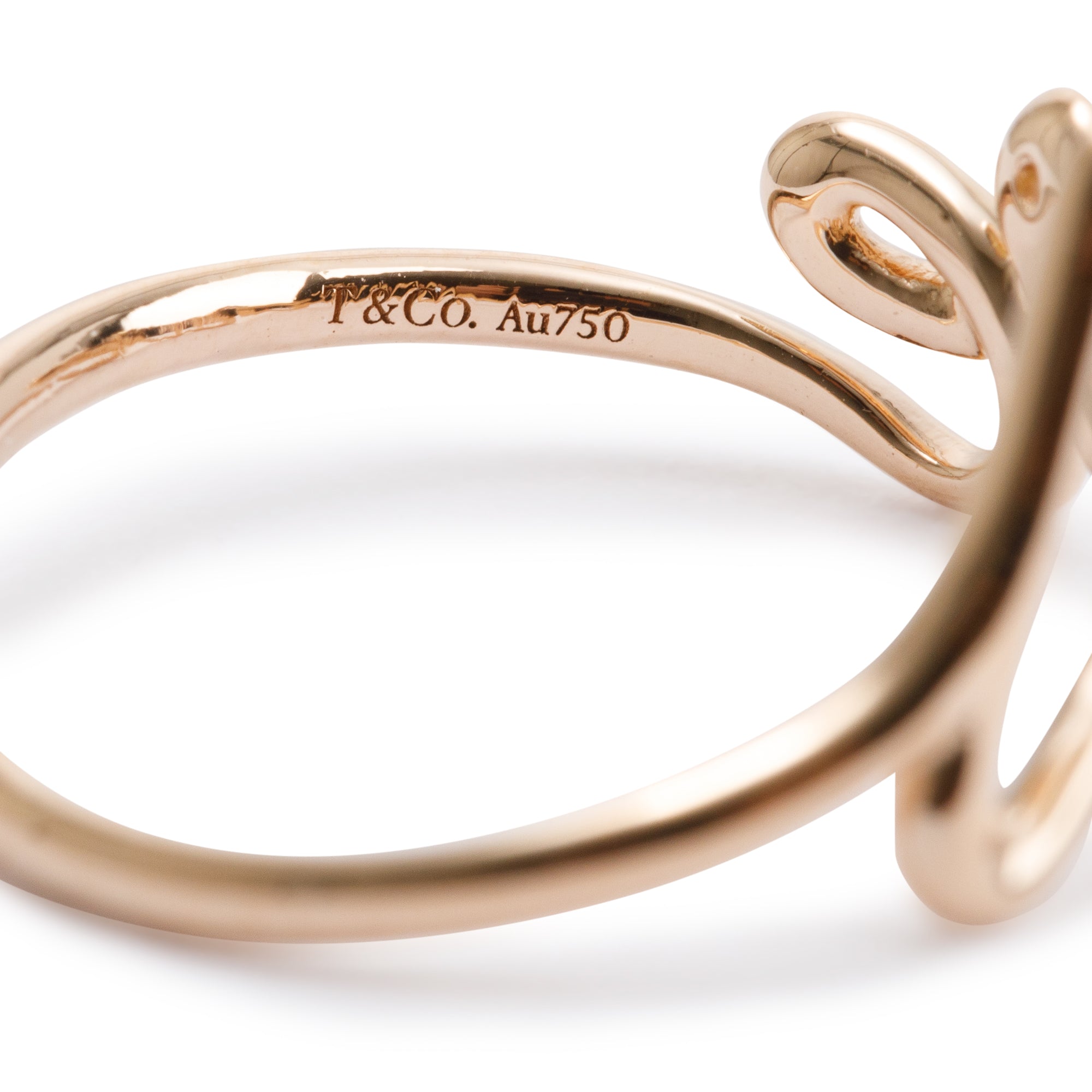Tiffany & Co. 18K Rose Gold Paloma Picasso Graffiti Love Ring, Small Model, Size 6.5