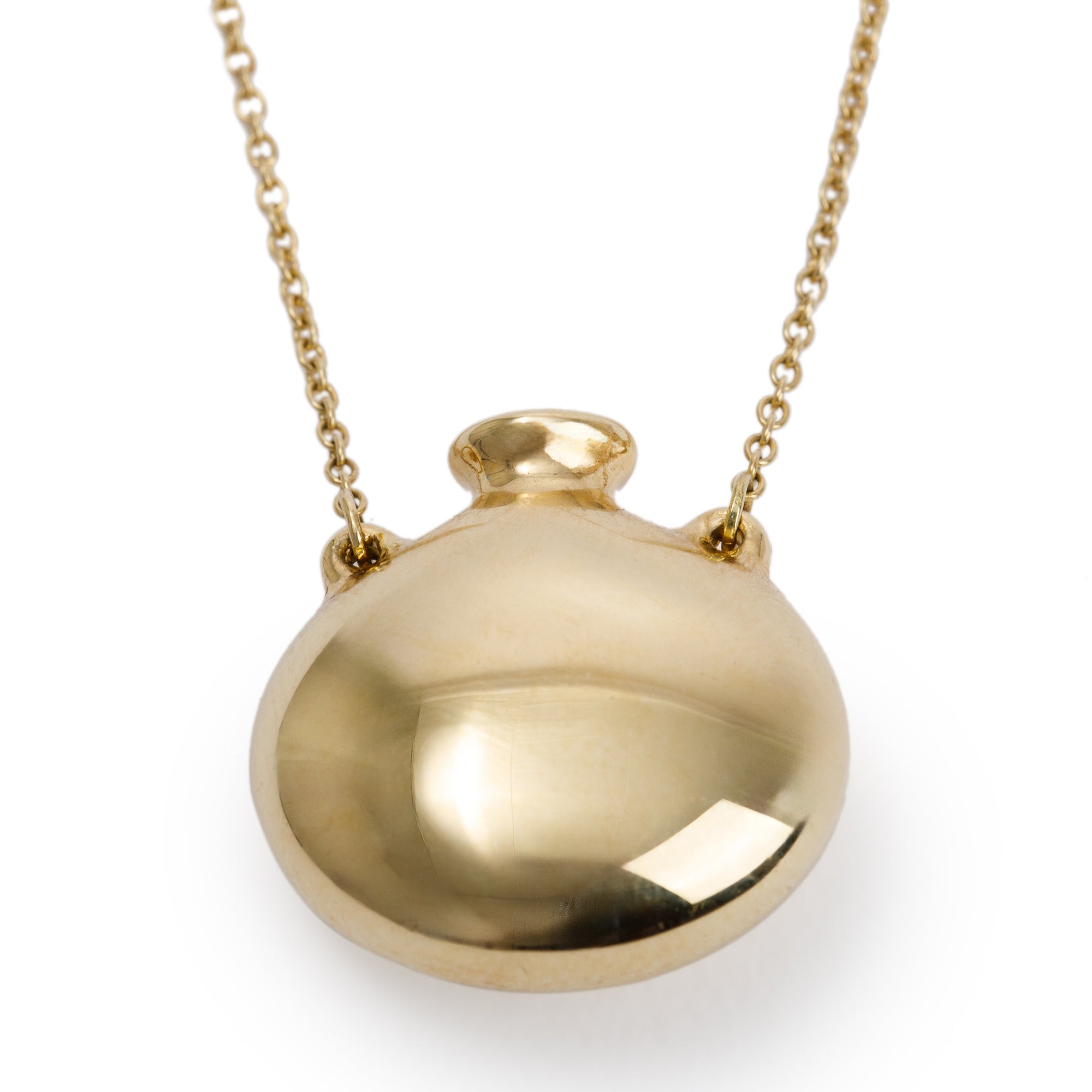 Tiffany & Co. 18k Gold Elsa Peretti Round Bottle Pendant Necklace w/ Box