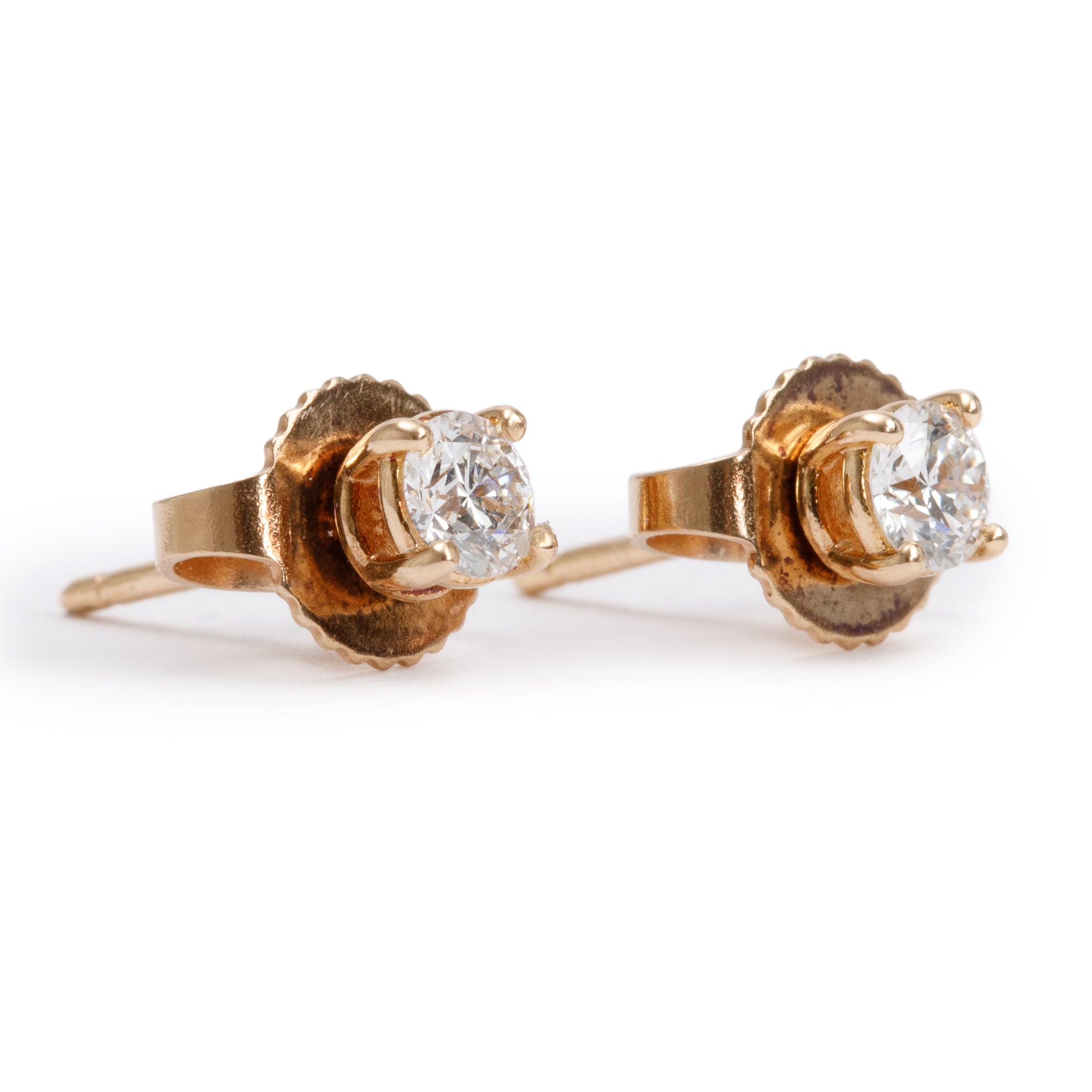 Tiffany & Co. 18k Rose Gold 0.29 tcw Diamond Stud Earrings w/ Box