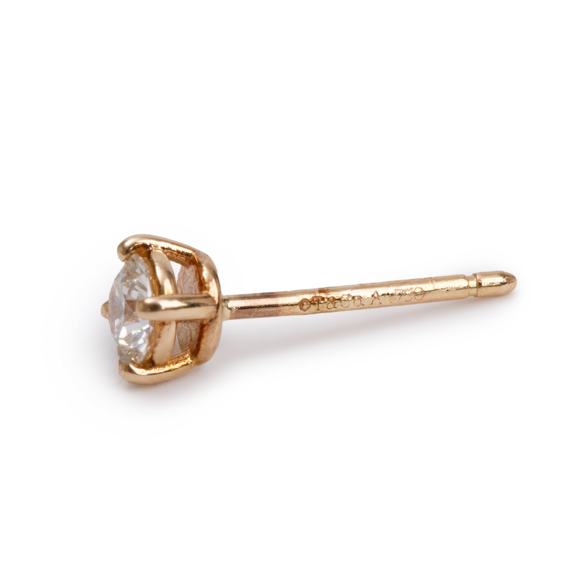 Tiffany & Co. 18k Rose Gold 0.29 tcw Diamond Stud Earrings w/ Box