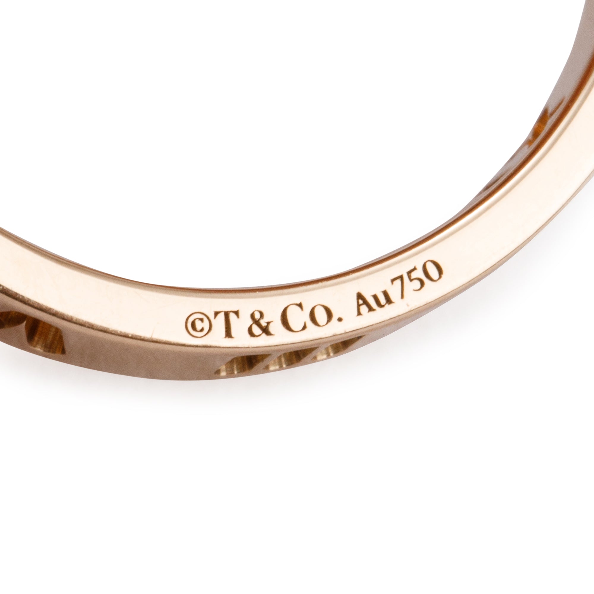 Tiffany & Co. 18k Rose Gold & Diamond Atlas Pierced 3.5MM Band Ring, Size 7.25