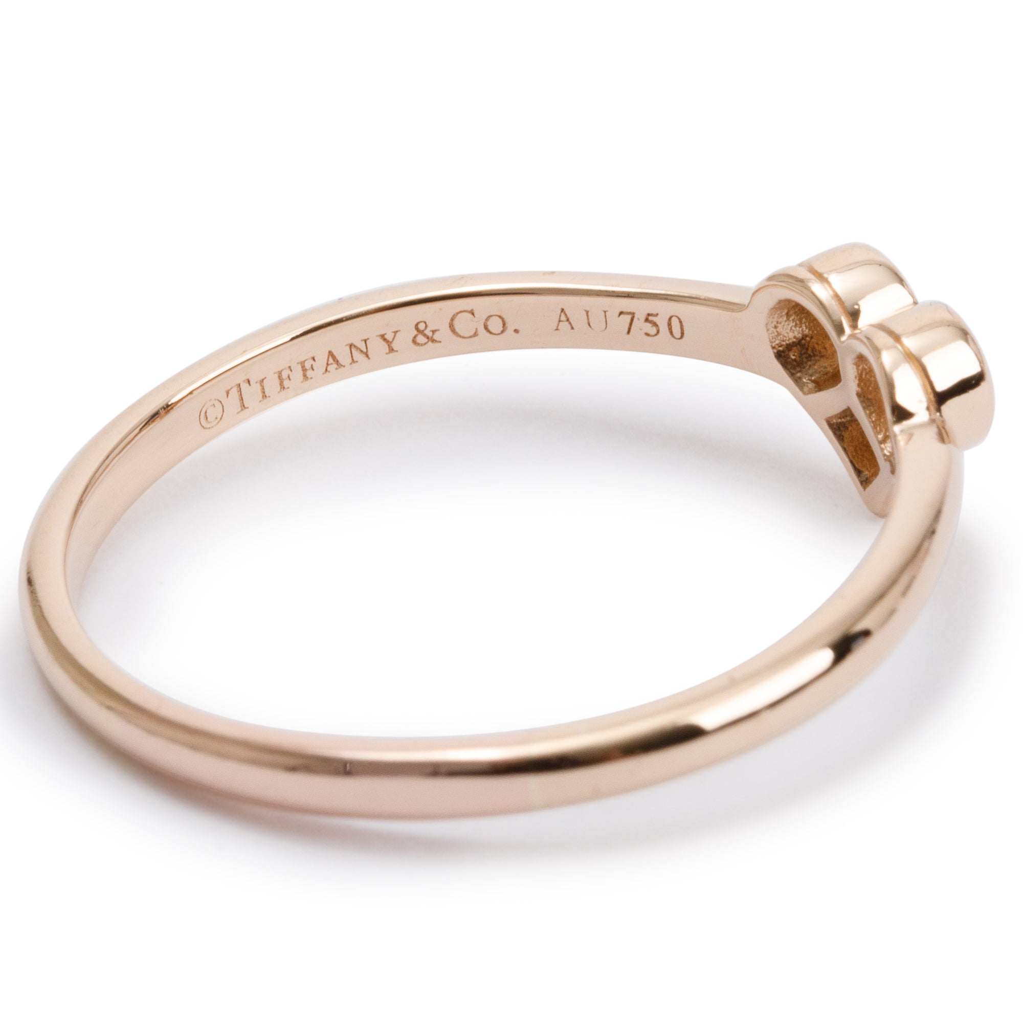 Tiffany & Co. 18k Rose Gold Diamond Heart Ring, Size 10