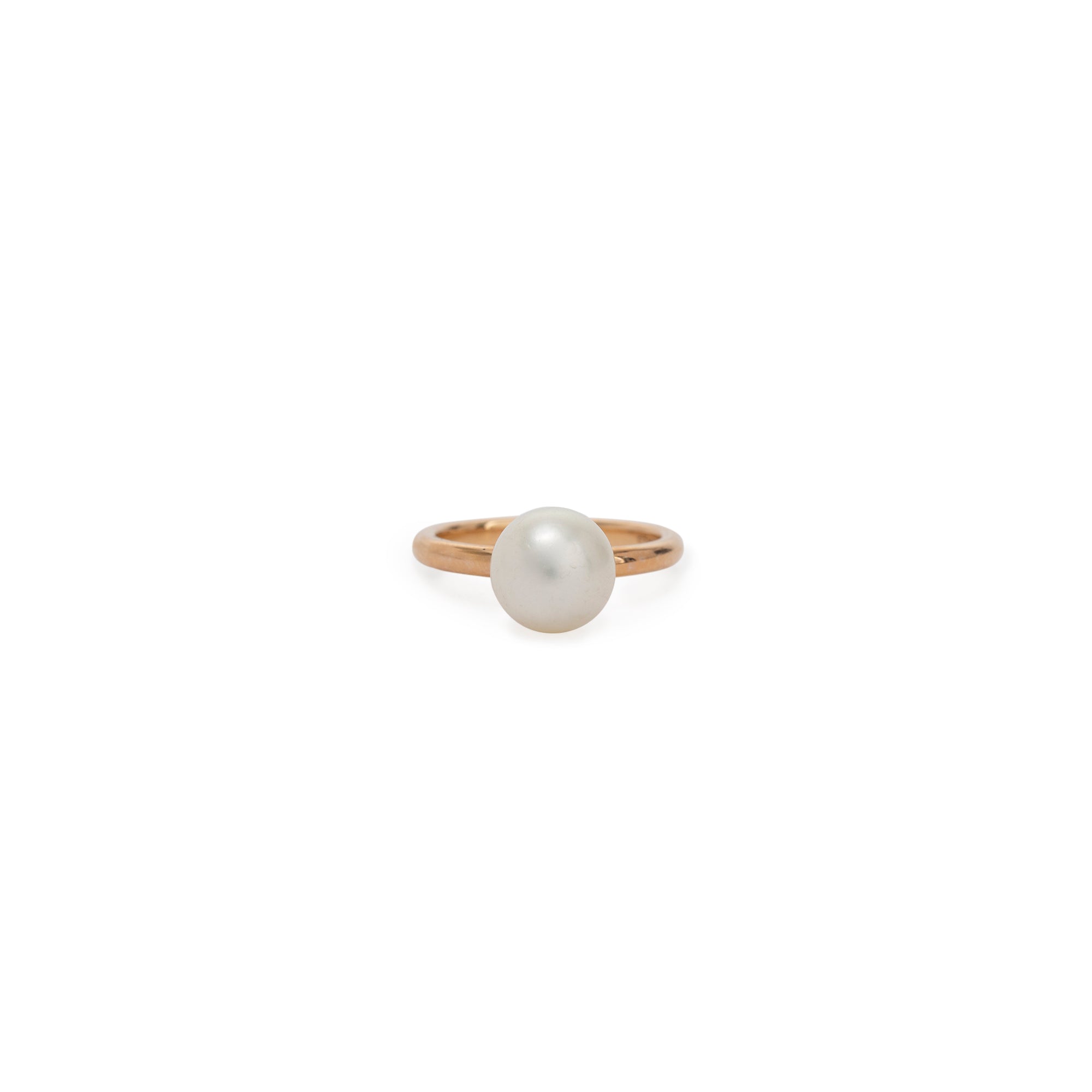 Tiffany & Co. 18k Rose Gold HardWear Ball Pearl Ring, 8MM w/ Box & Receipt