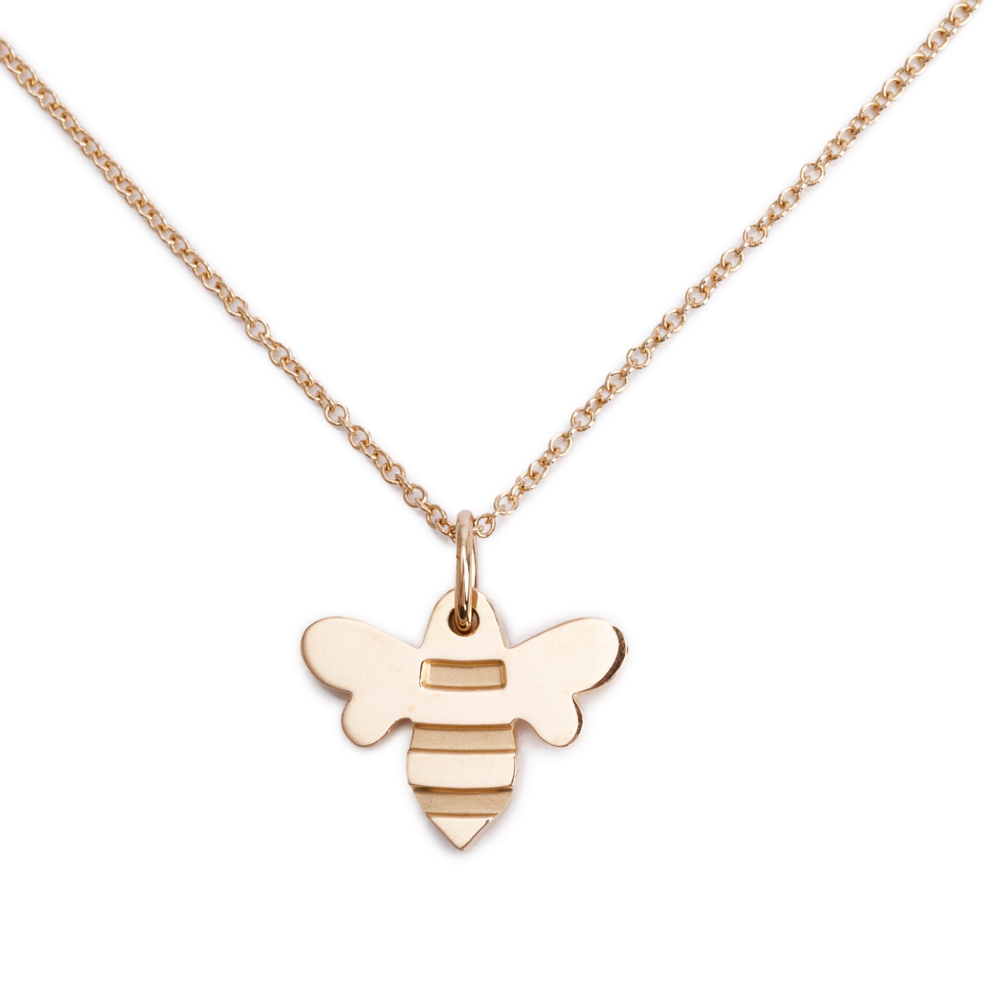Tiffany 18k Rose Gold Honey Bee Charm Pendant Necklace w